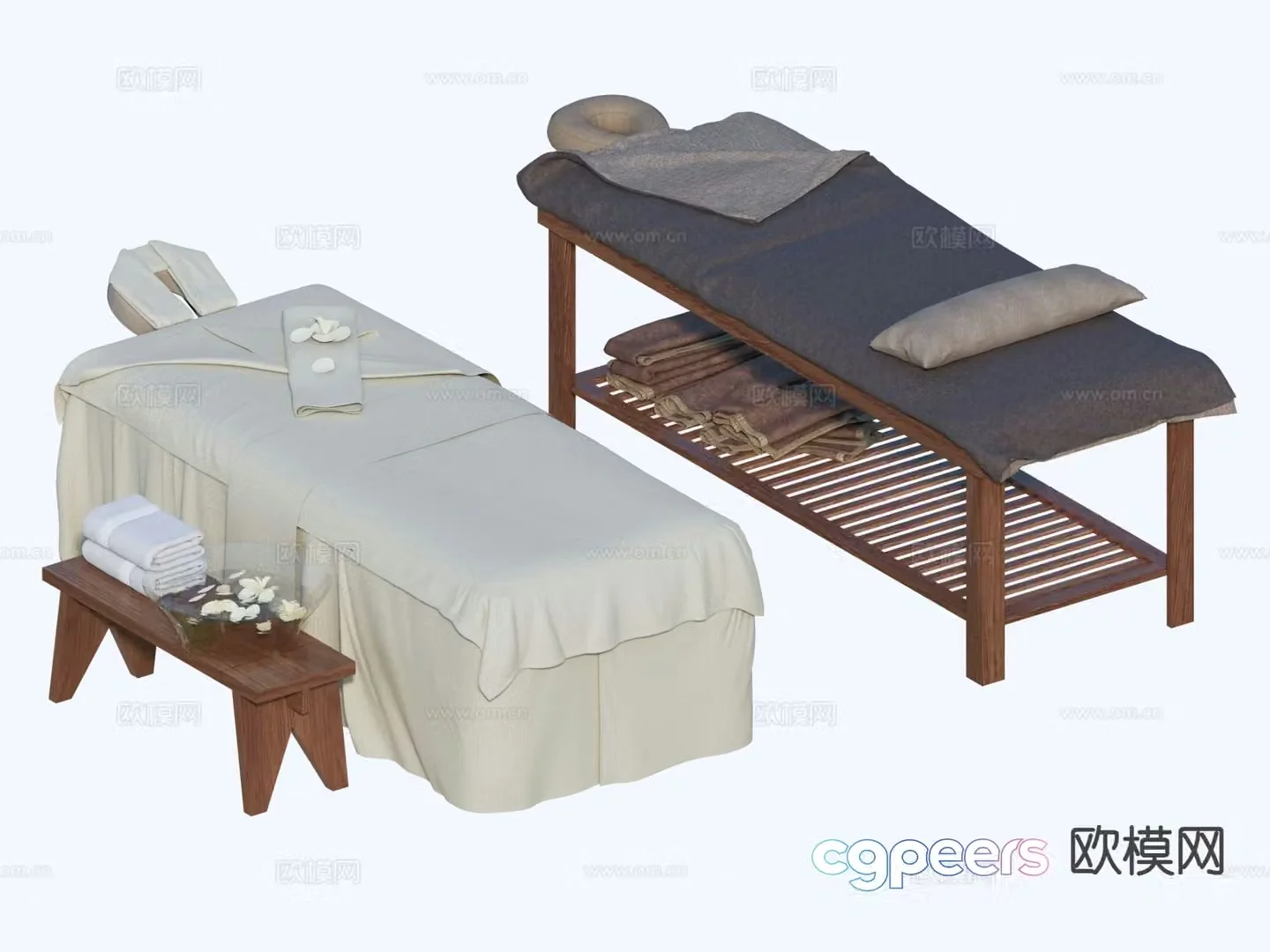 Wabi-sabi massage bed 3d model