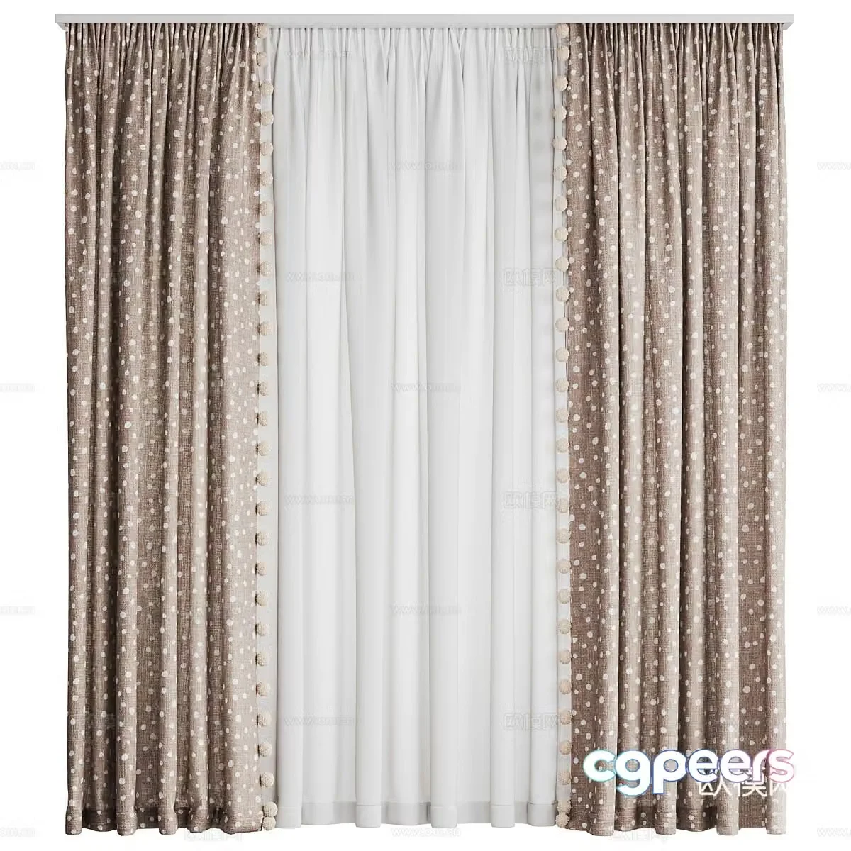 New Chinese children’s curtains 3D model