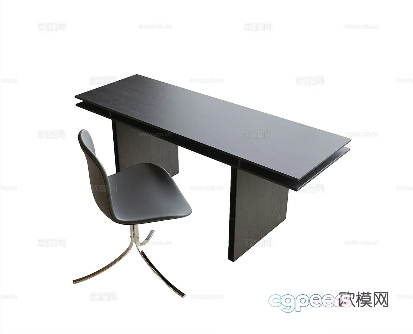Modern desk and chair 3d model