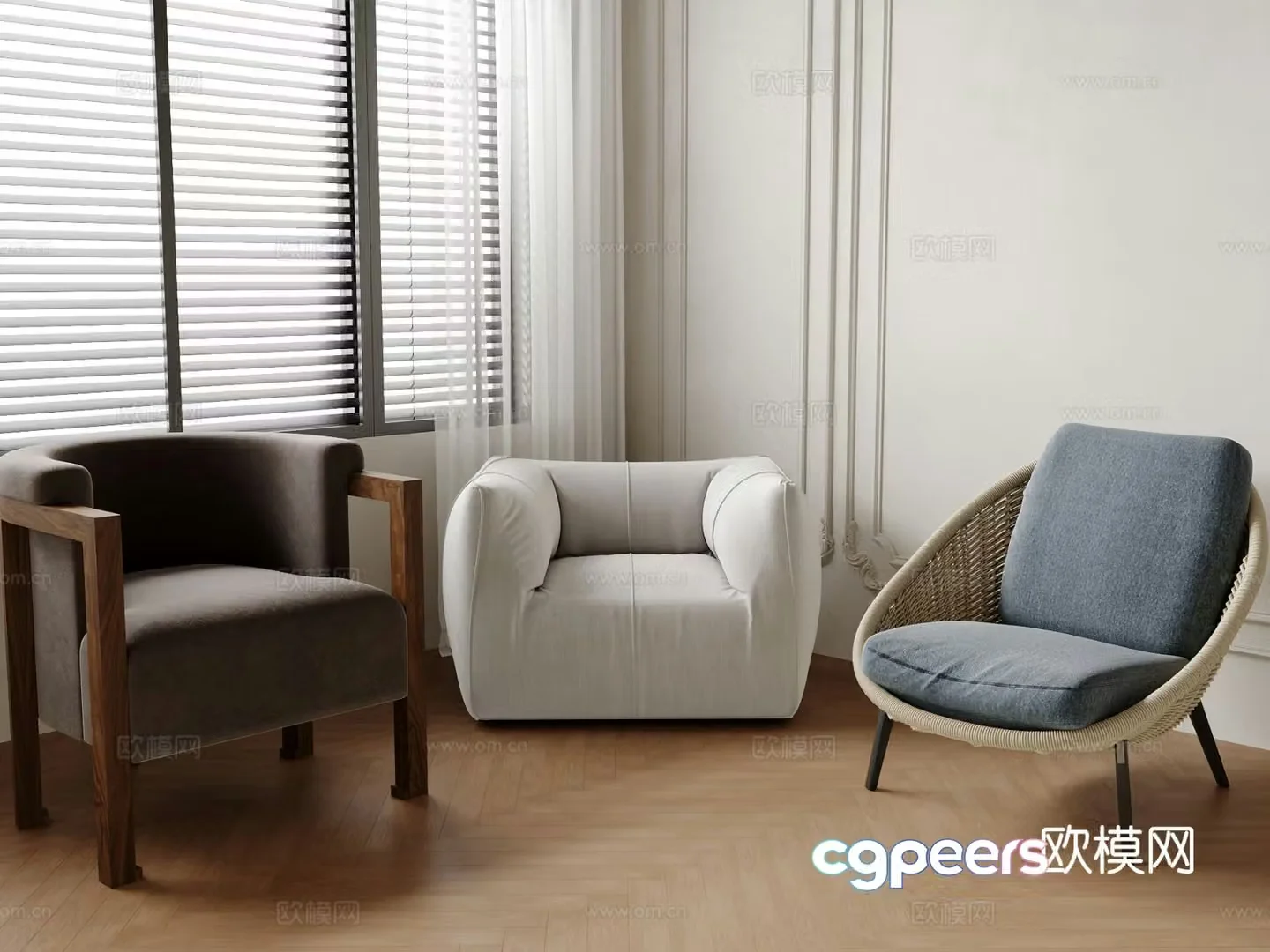 Modern sofa chair leisure chair 3d model