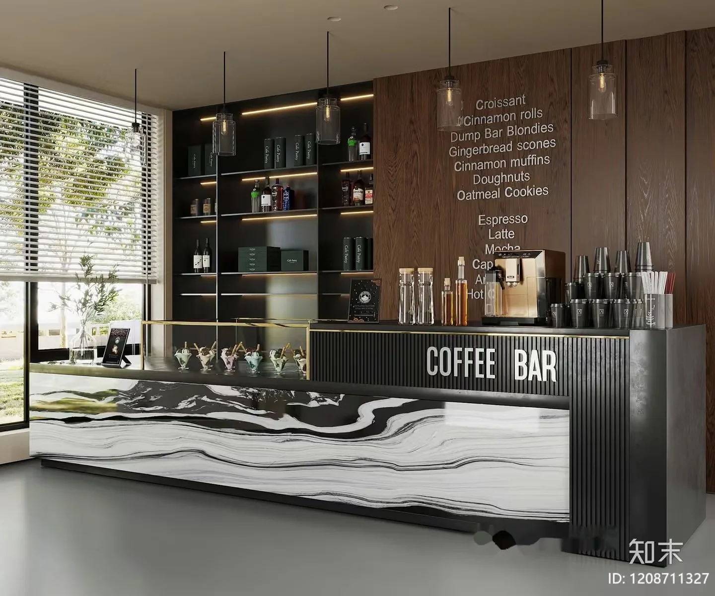 Modern Coffee Bar 3D Model – 4210 – CORONA Render