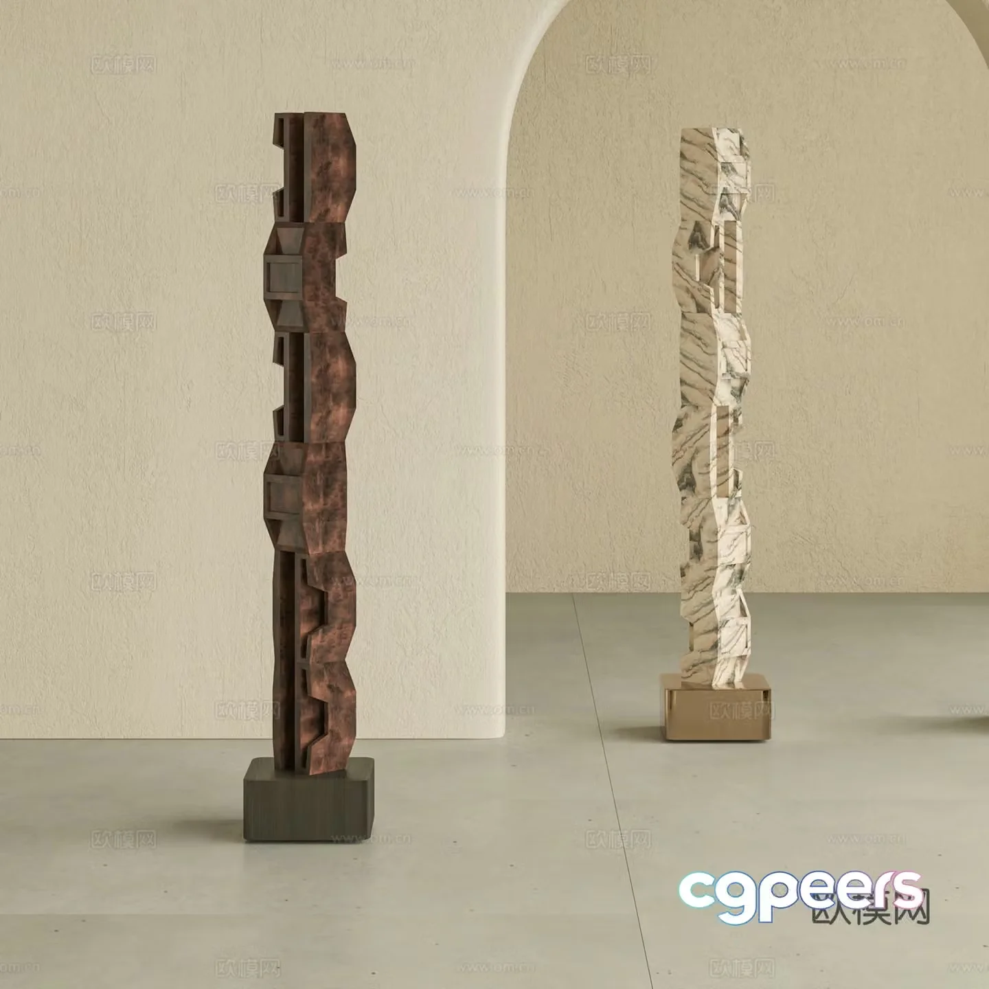 Modern sculpture ornaments 3d model