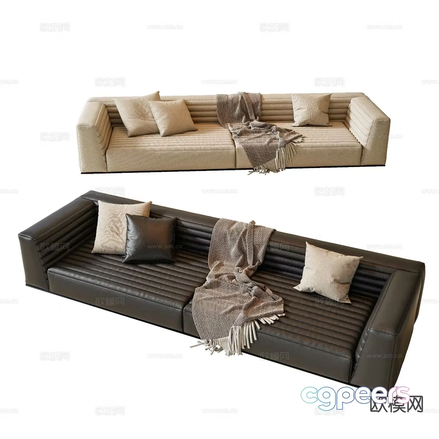 Modern love sofa leather sofa 3d model