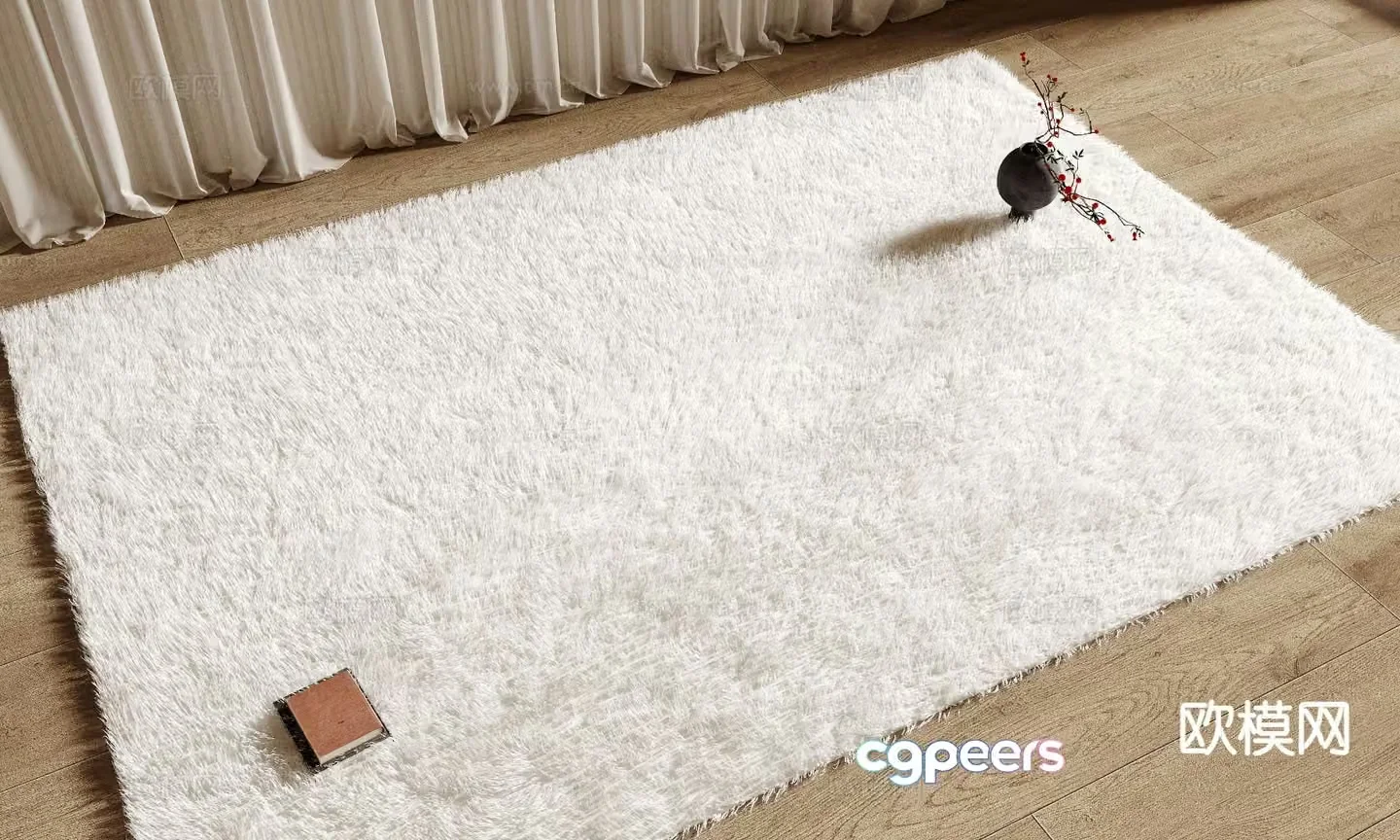 Short plush carpet 3d model