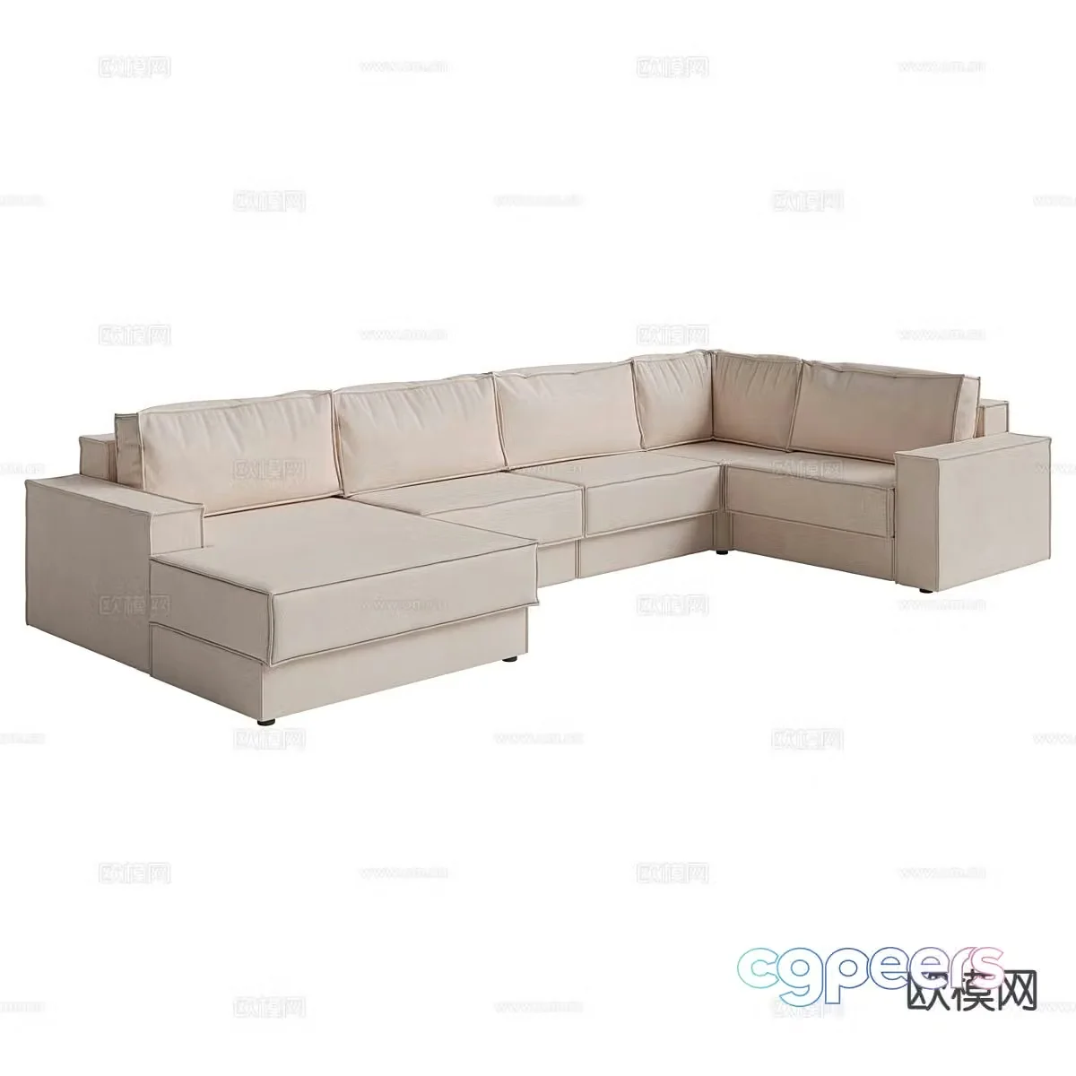Modern corner sofa multi-person sofa 3d model