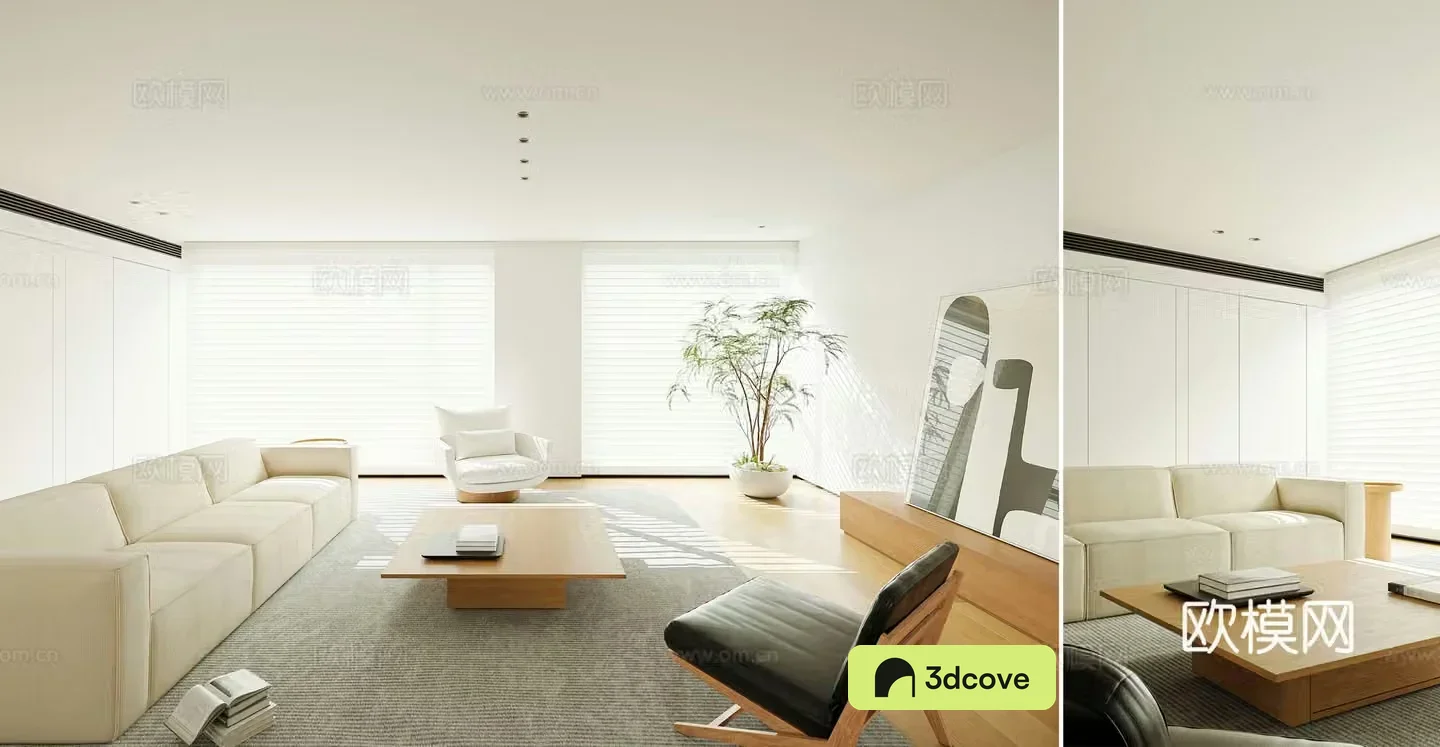 Modern simple large flat living room minimalist living room sofa and coffee table combination decorative cabinet and leisure chair