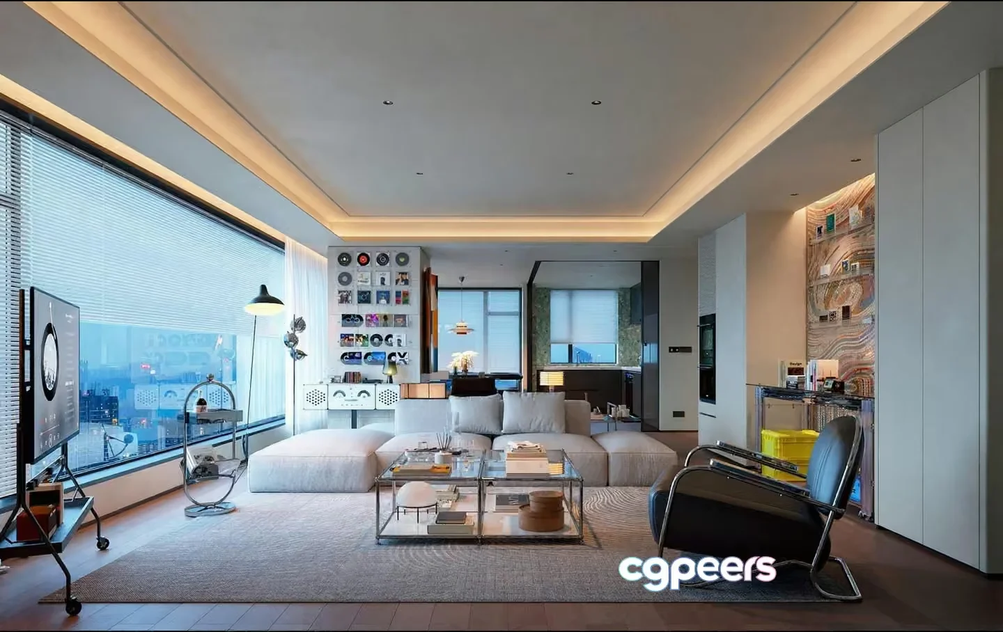 Modern Living Room 3D Model – 23674 – VRAY Render