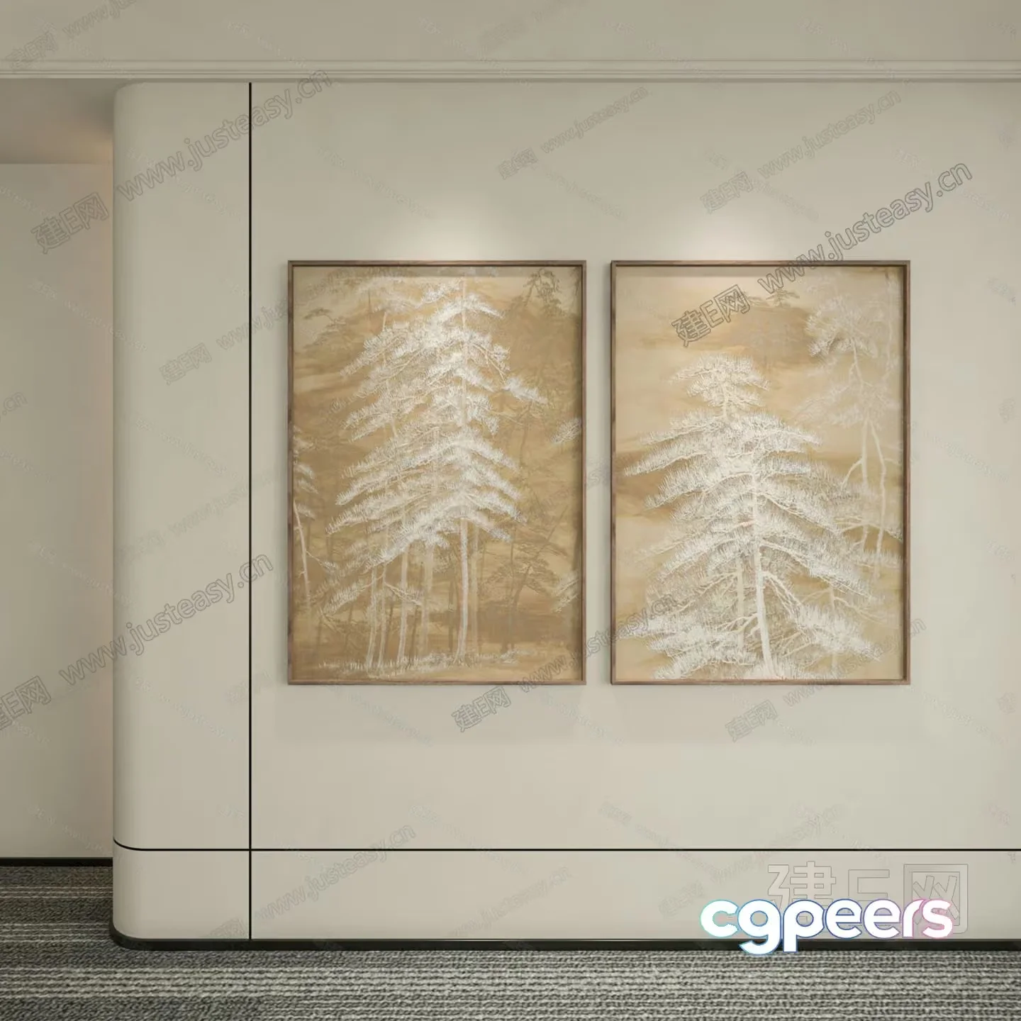 Modern Art Pieces 3D Model – 1012 – VRAY Render