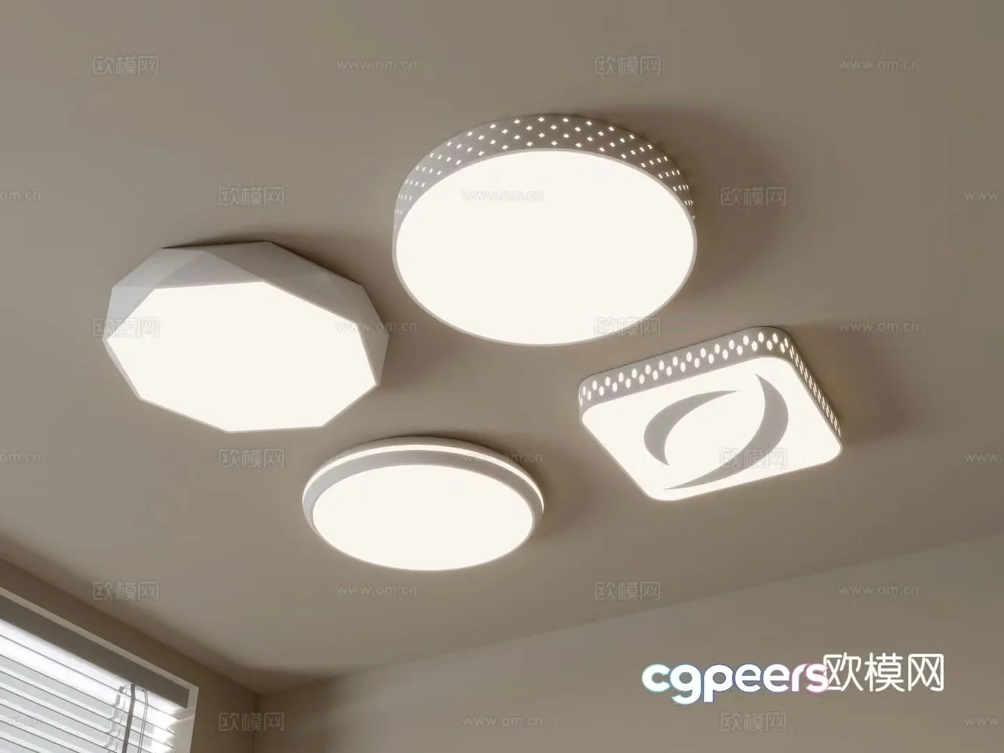 Modern geometric ceiling lamp 3d model