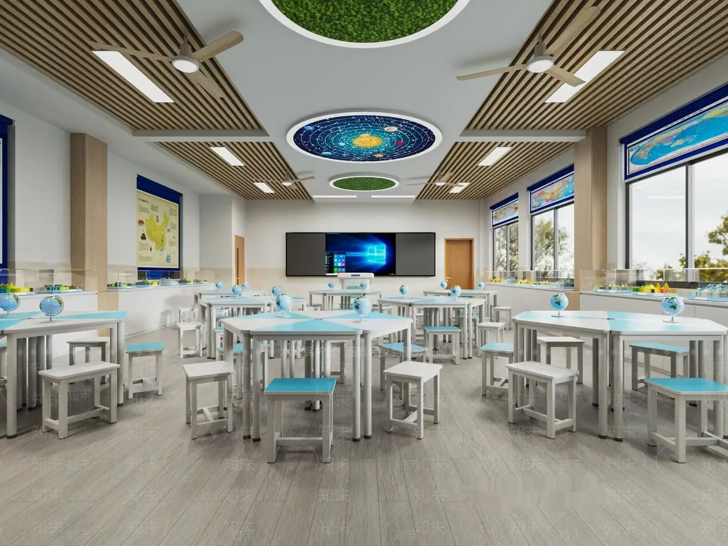 A Modern Classroom 3D Model – 13064 – VRAY Render