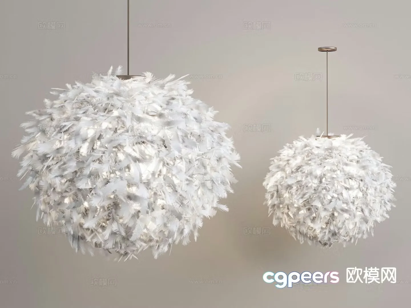 modern chandelier art chandelier feather lamp 3d model