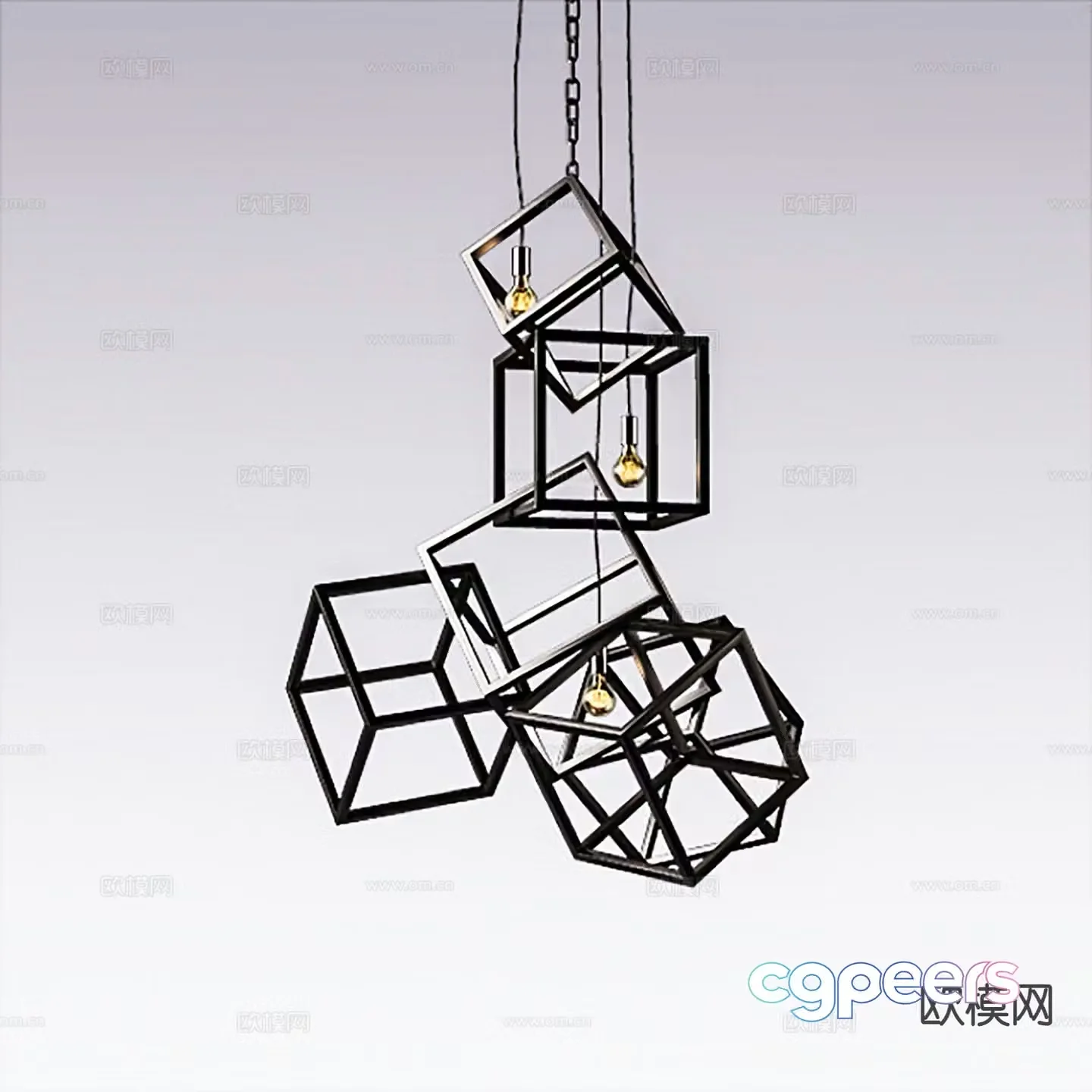 Minimalist chandelier hall chandelier 3d model
