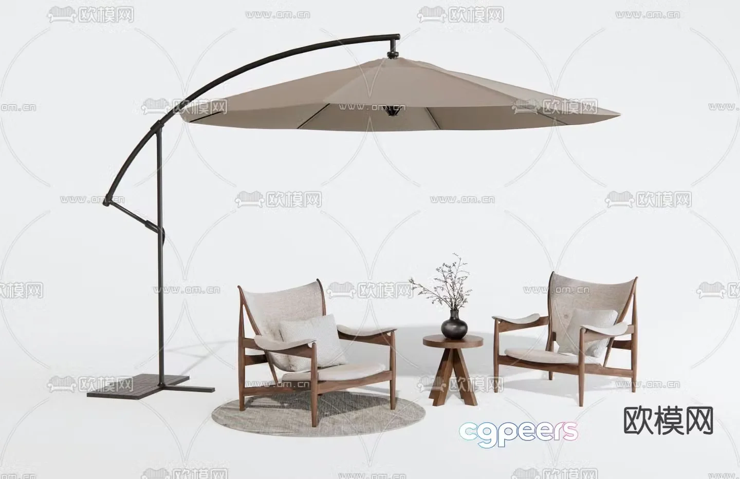 Outdoor chair leisure chair 3d model