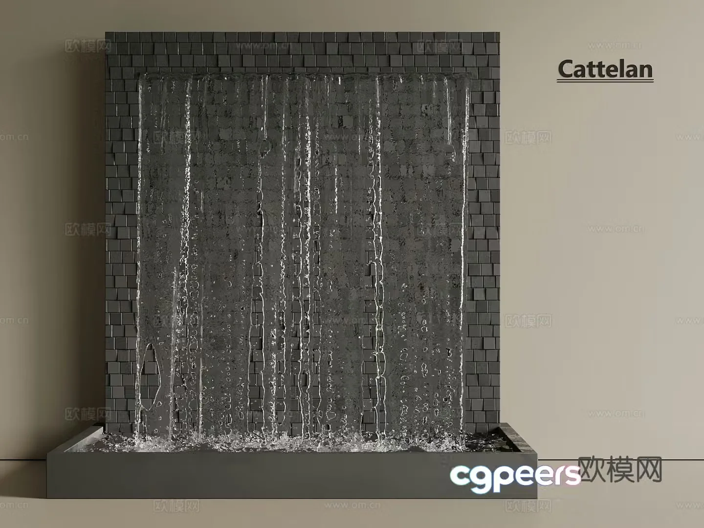 New Chinese style modern water curtain device water curtain waterscape fountain 3d model