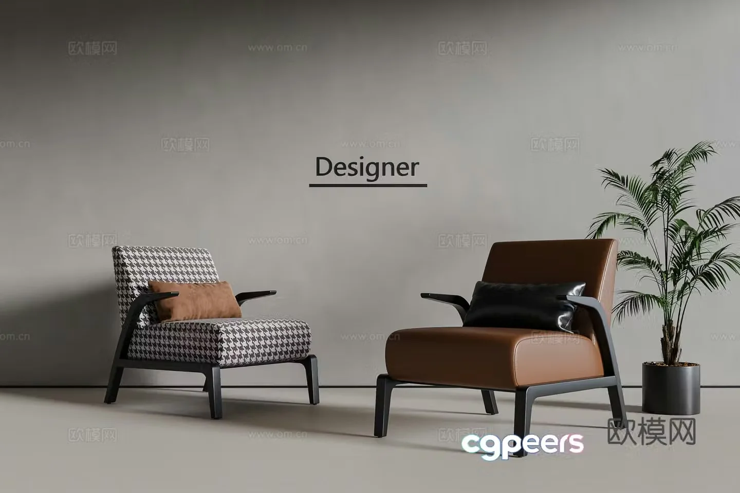 Italian sofa chair leisure chair 3d model