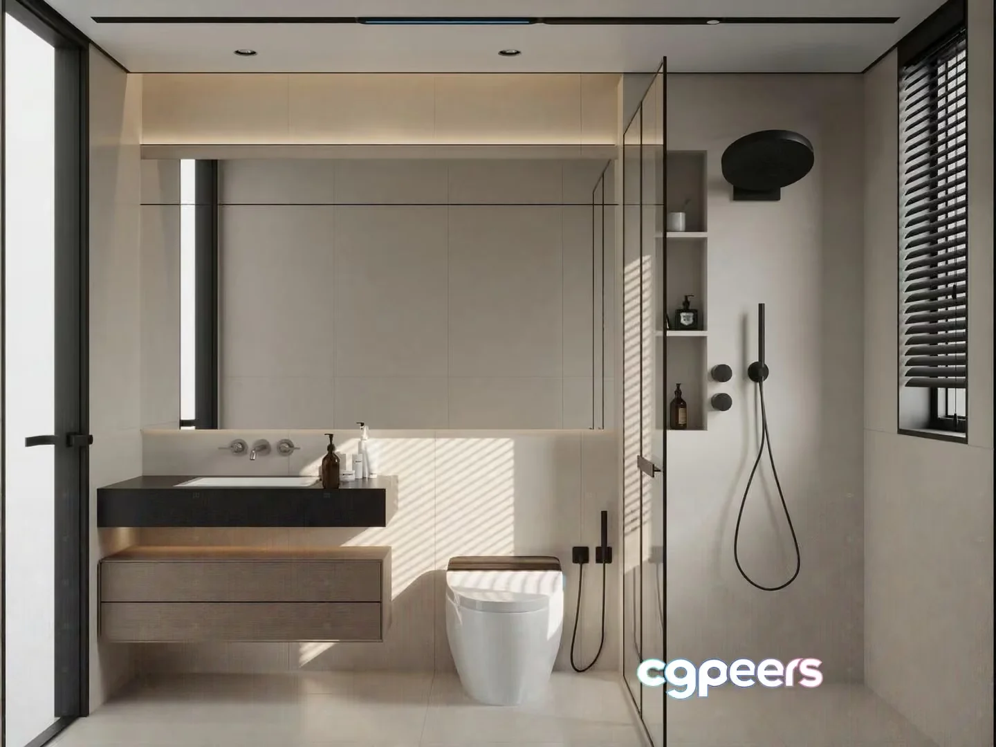 Modern Bathroom Setup 3D Model – 20354 – CORONA Render