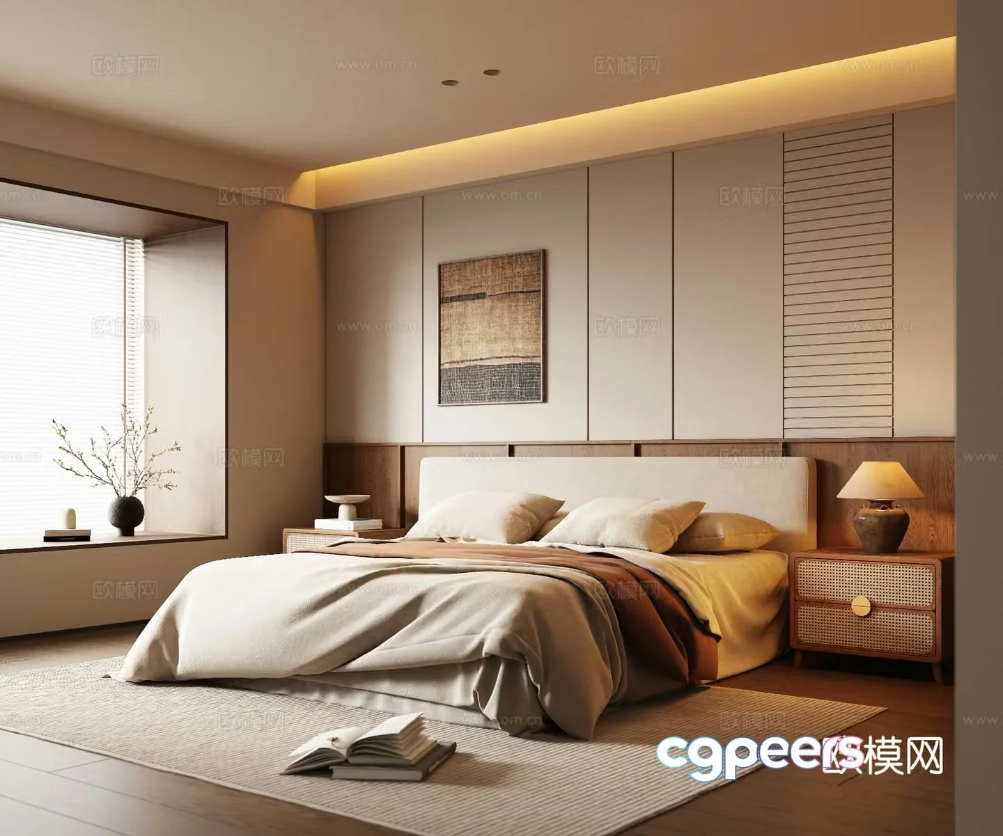 Wasabi Middle Style Bedroom 3D Model