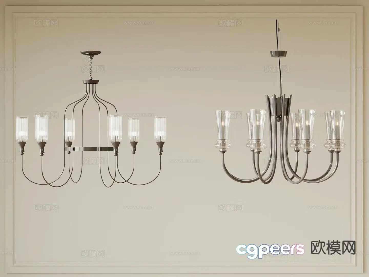French Chandelier Hall Chandelier 3D Model