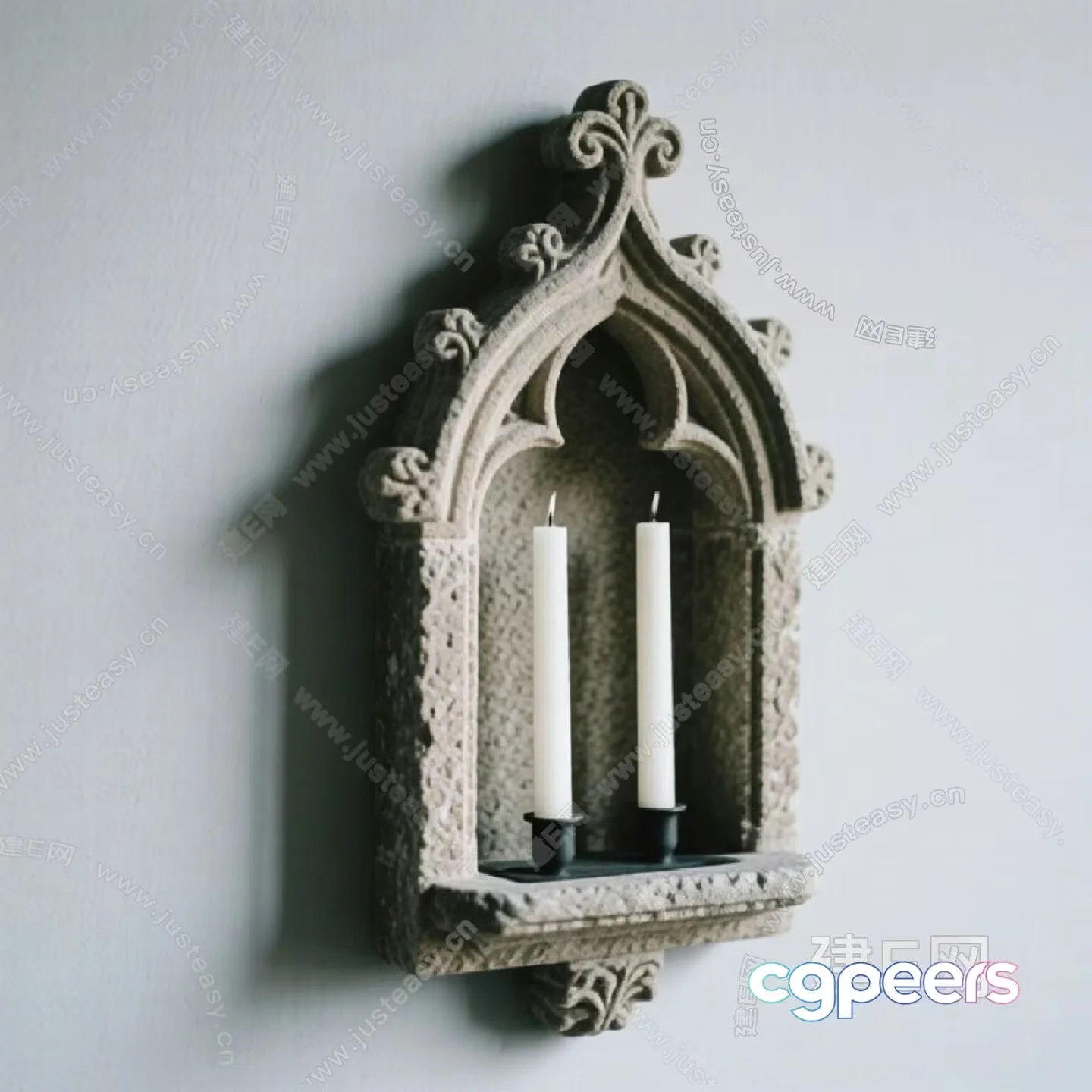 Candles In A Stone Arch 3D Model – 17680 – VRAY Render