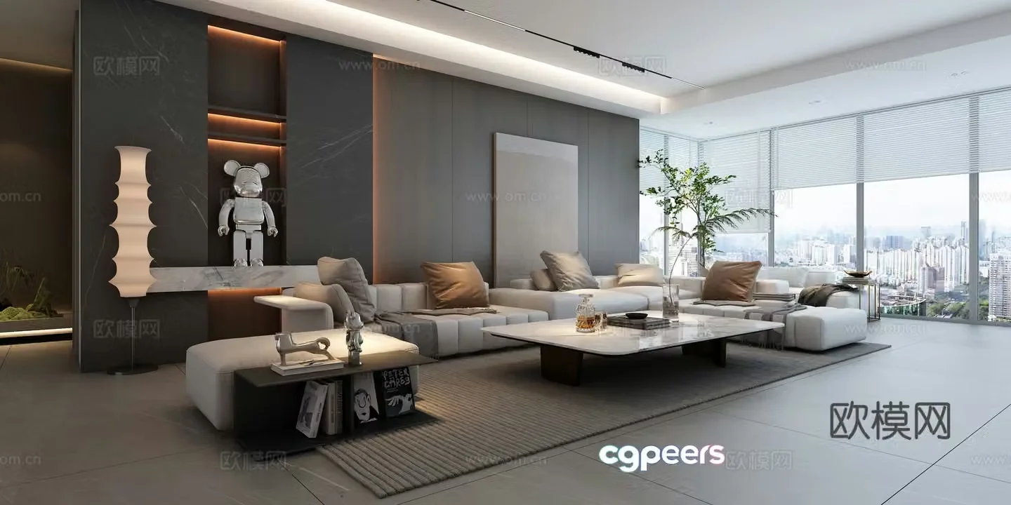Modern living room 3d model 3d model