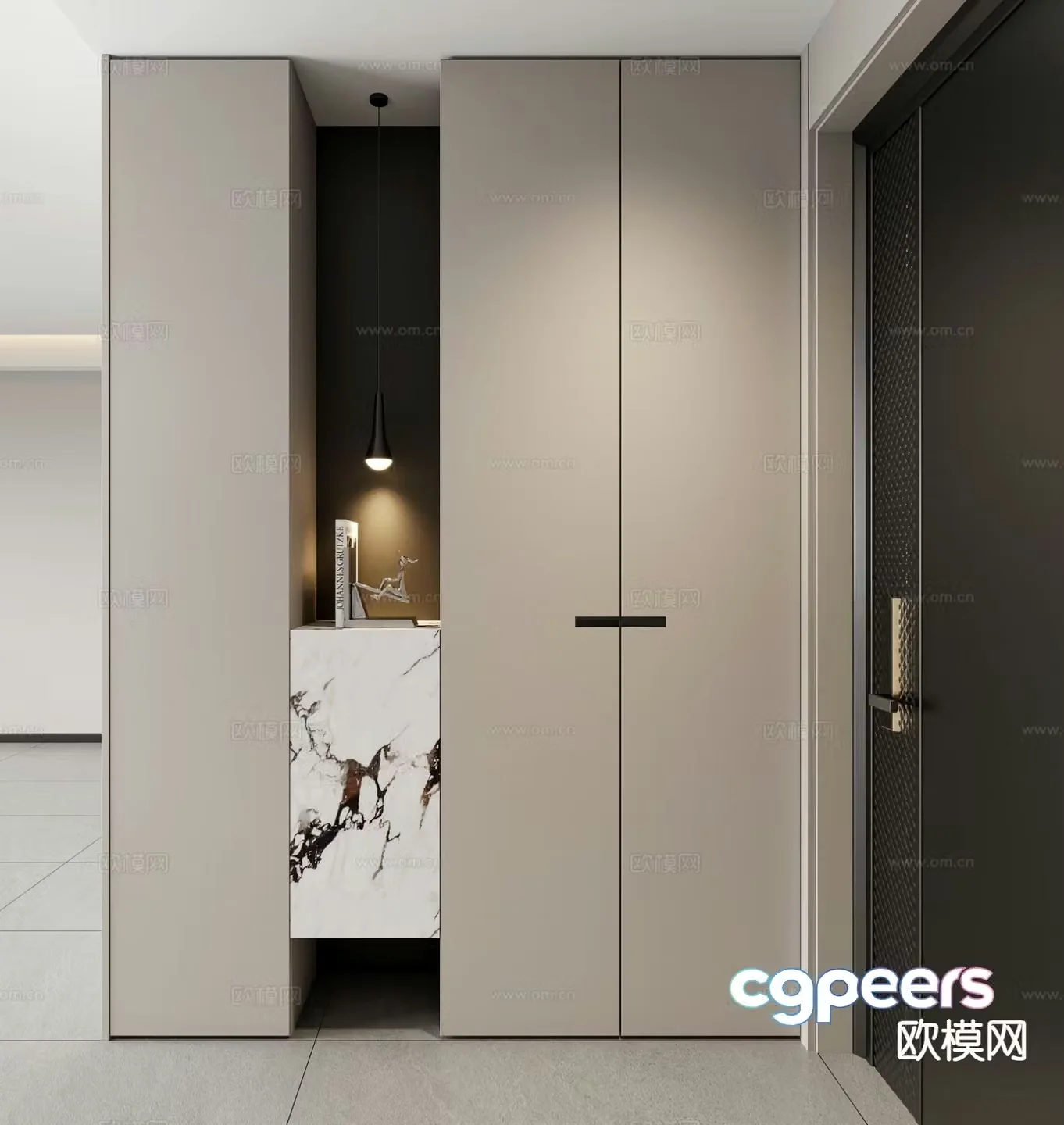 Modern entry shoe cabinet and entrance cabinet 3D model