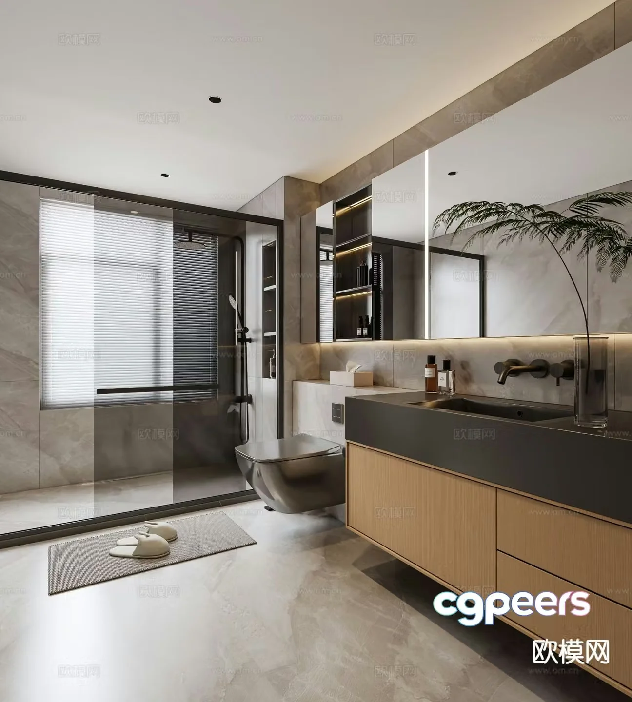 Modern bathroom bathroom 3d model