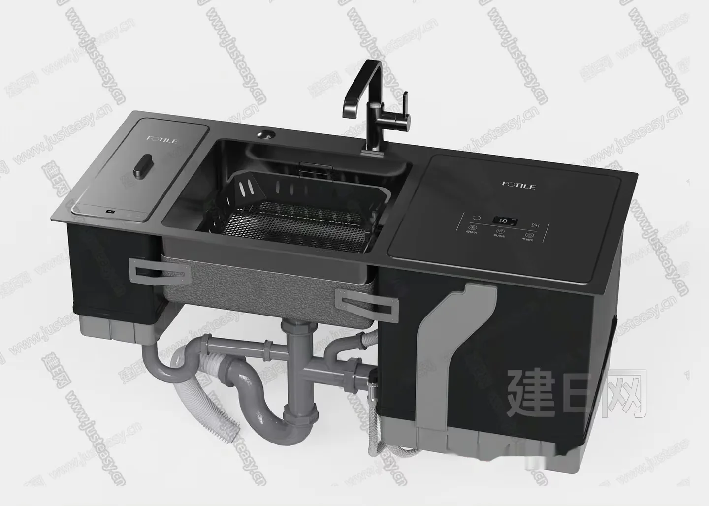 Black Kitchen Sink 3D Model – 21062 – VRAY Render