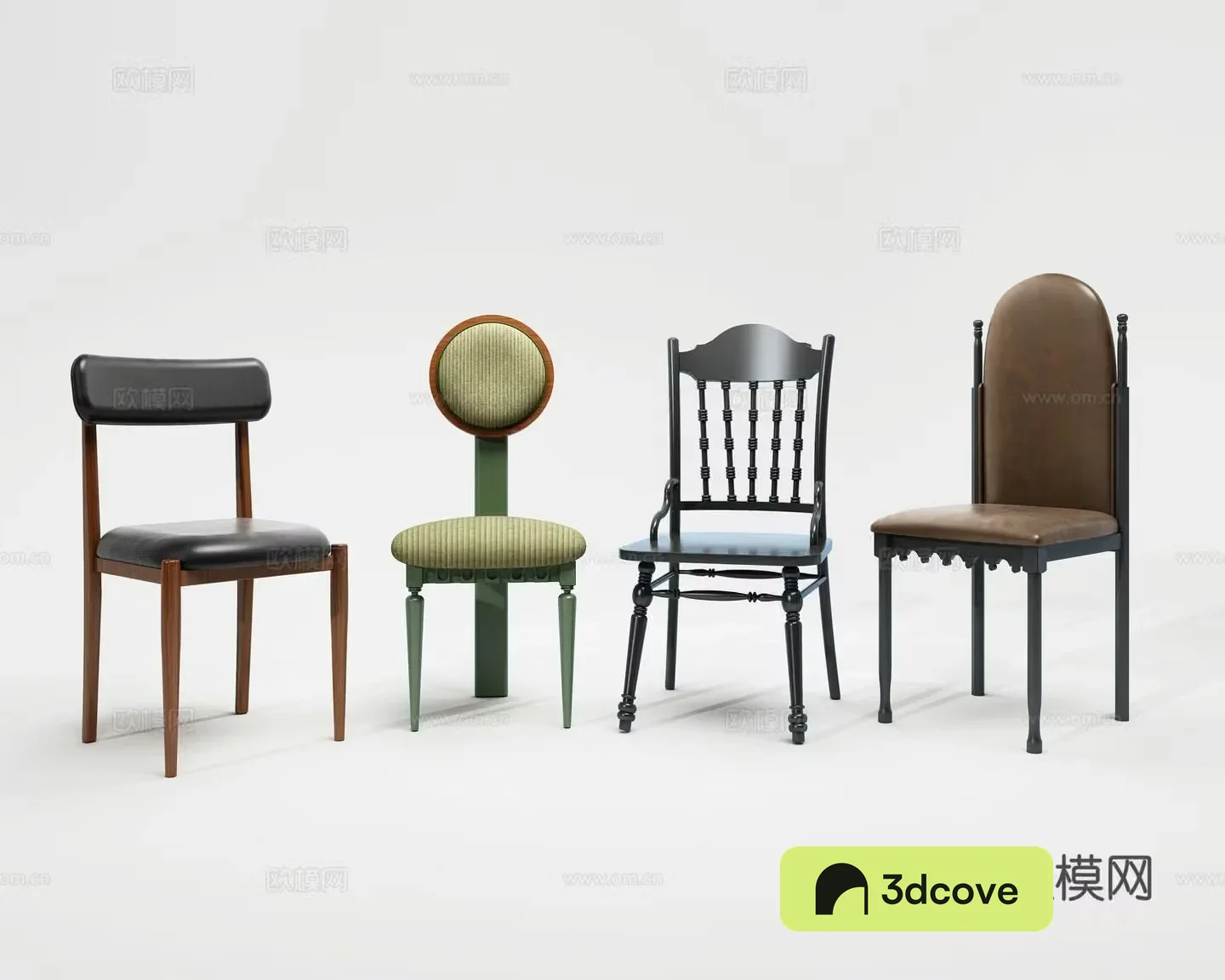 Medieval style chair dining chair 3d model