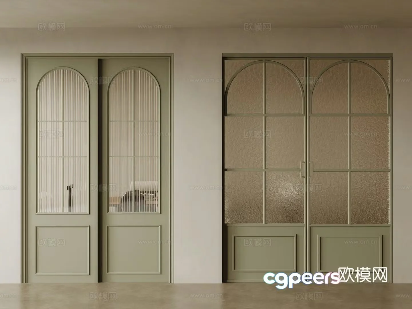French sliding door glass door 3d model