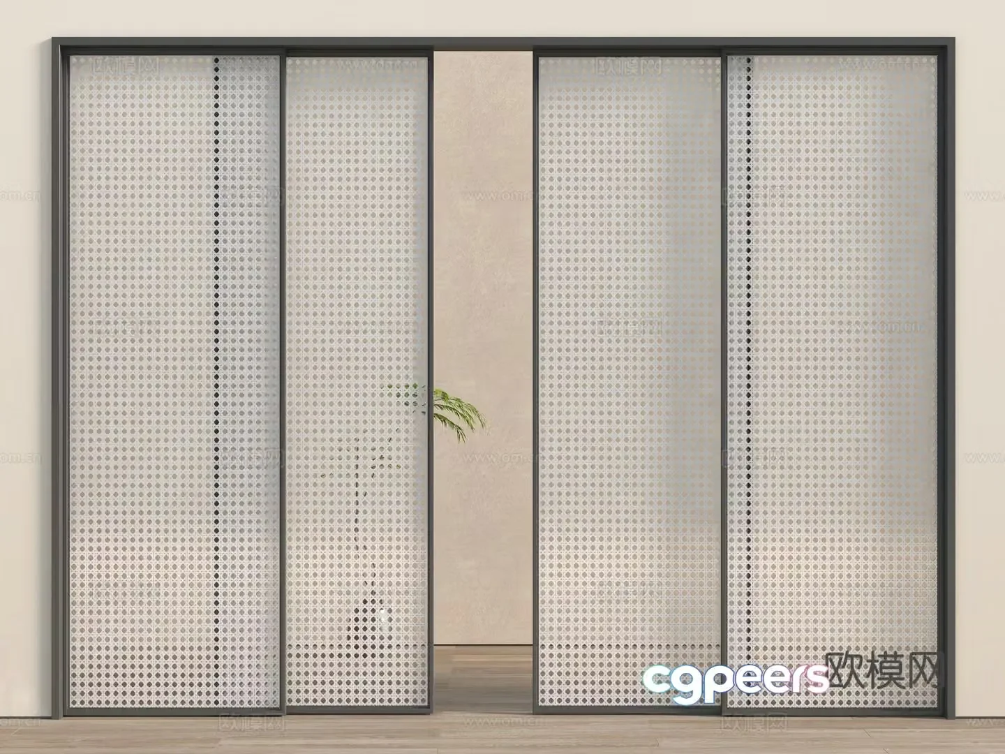 Modern sliding door 3d model