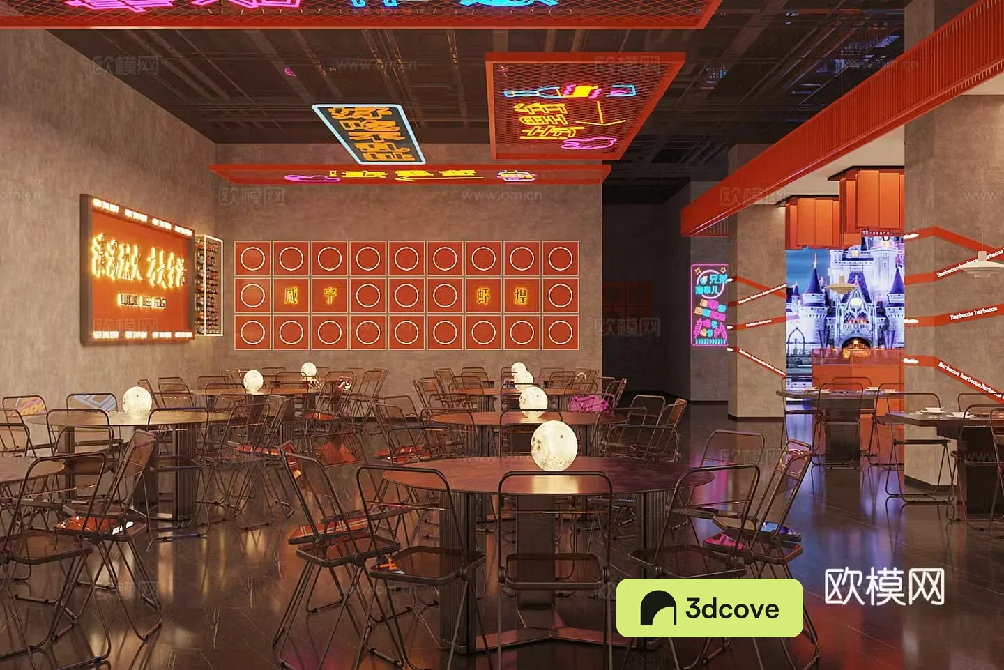 Industrial style barbecue restaurant