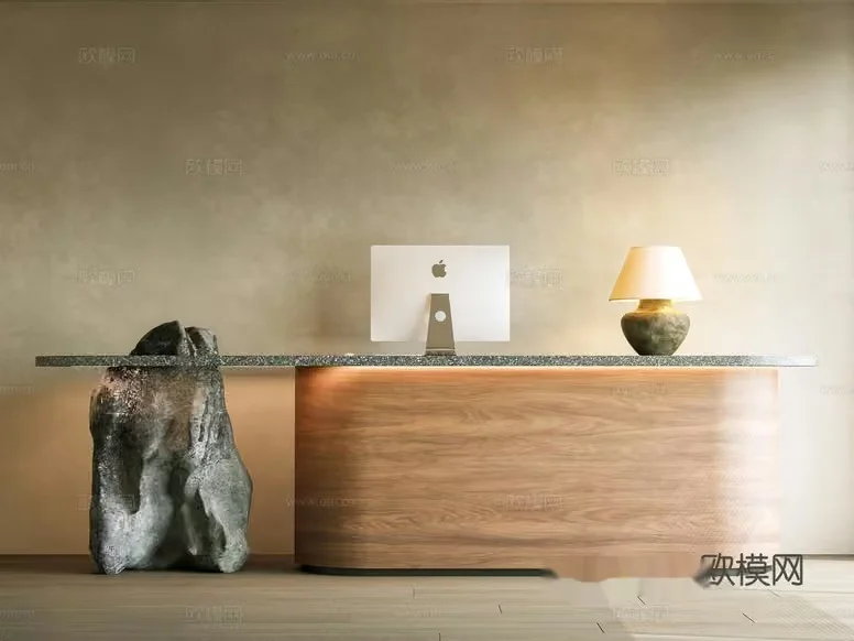 Modern Wooden Desk 3D Model – 599 – VRAY Render