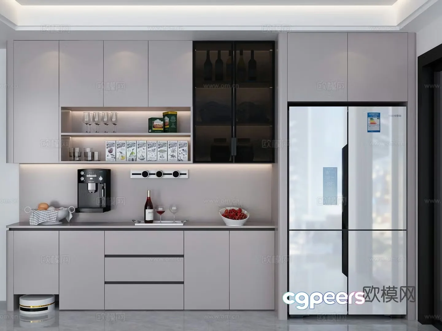 Modern sideboard wine cabinet 3d model