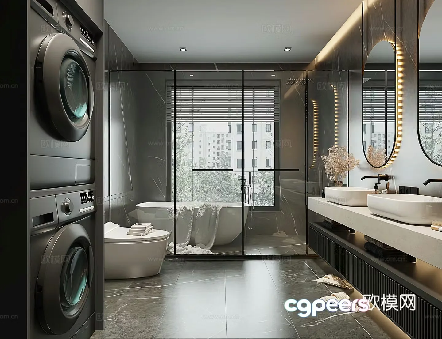 Modern high-end bathroom 3d model