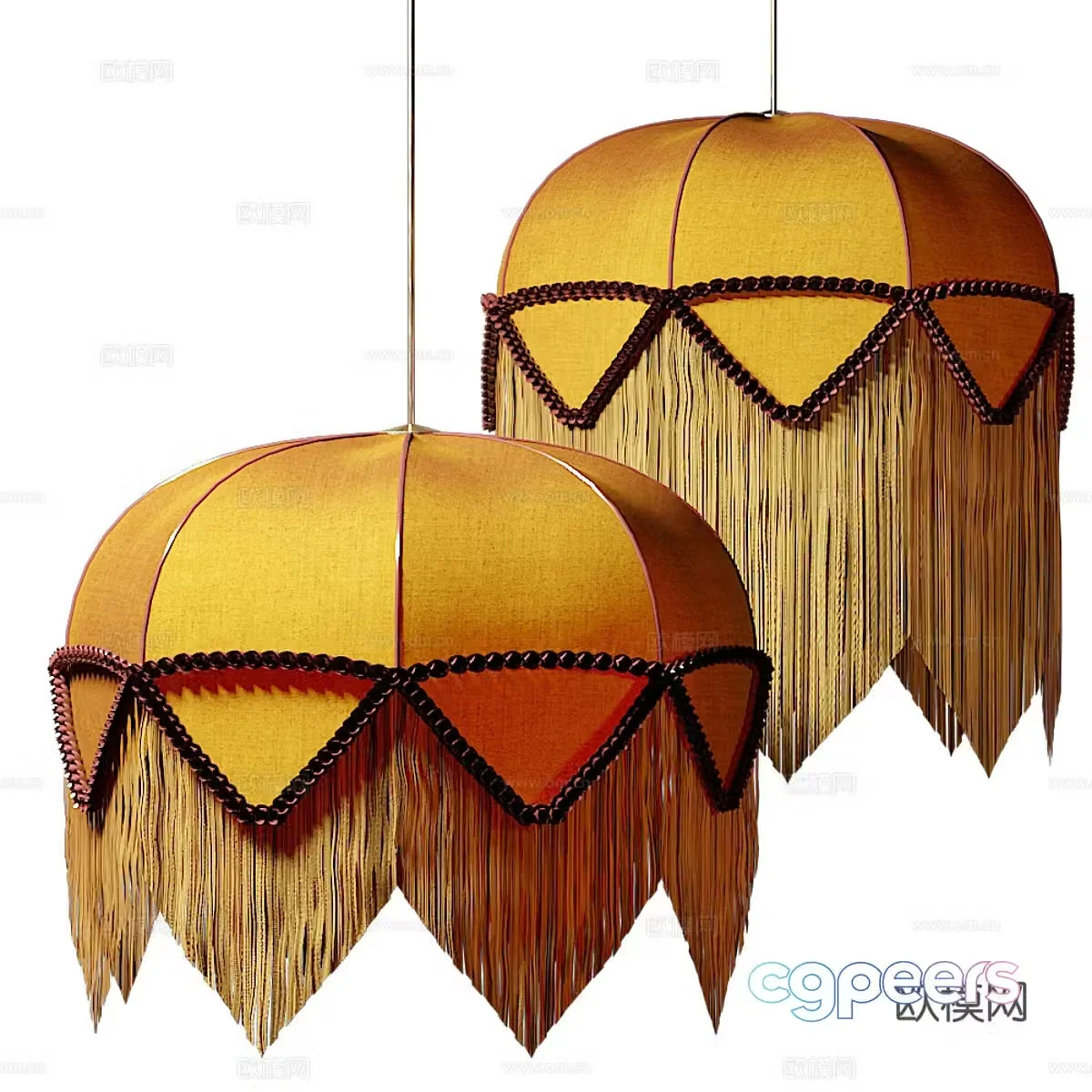 3D model of medieval fabric decorative chandelier