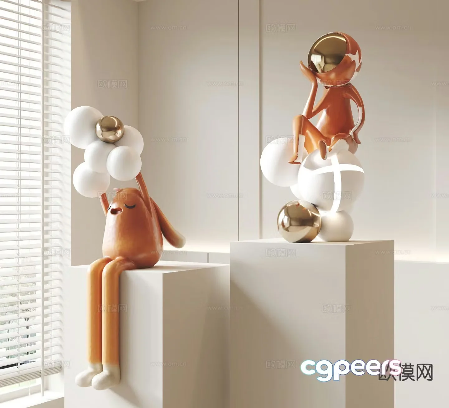 Modern sculpture ornaments 3d model