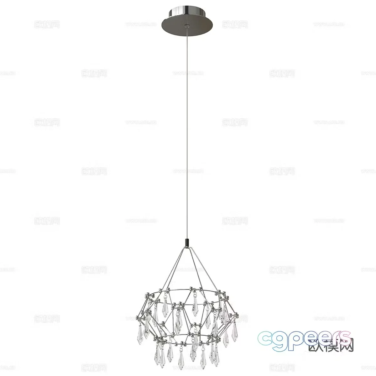 Modern minimalist chandelier 3d model