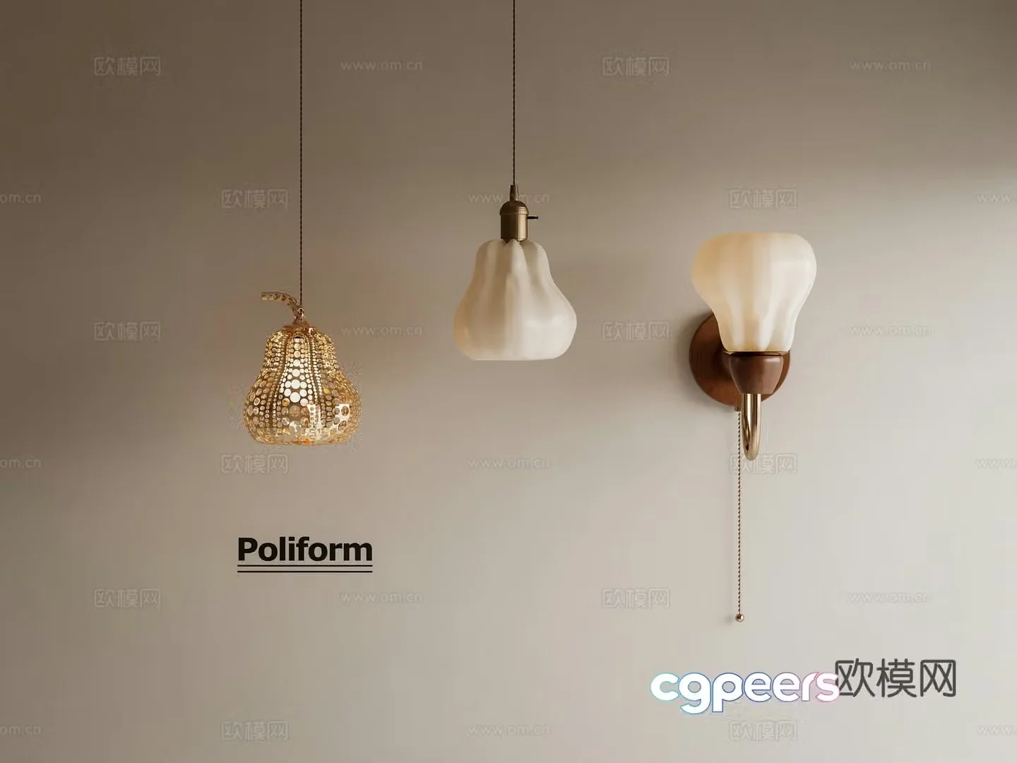 French chandelier lantern chandelier pumpkin chandelier wall lamp 3d model