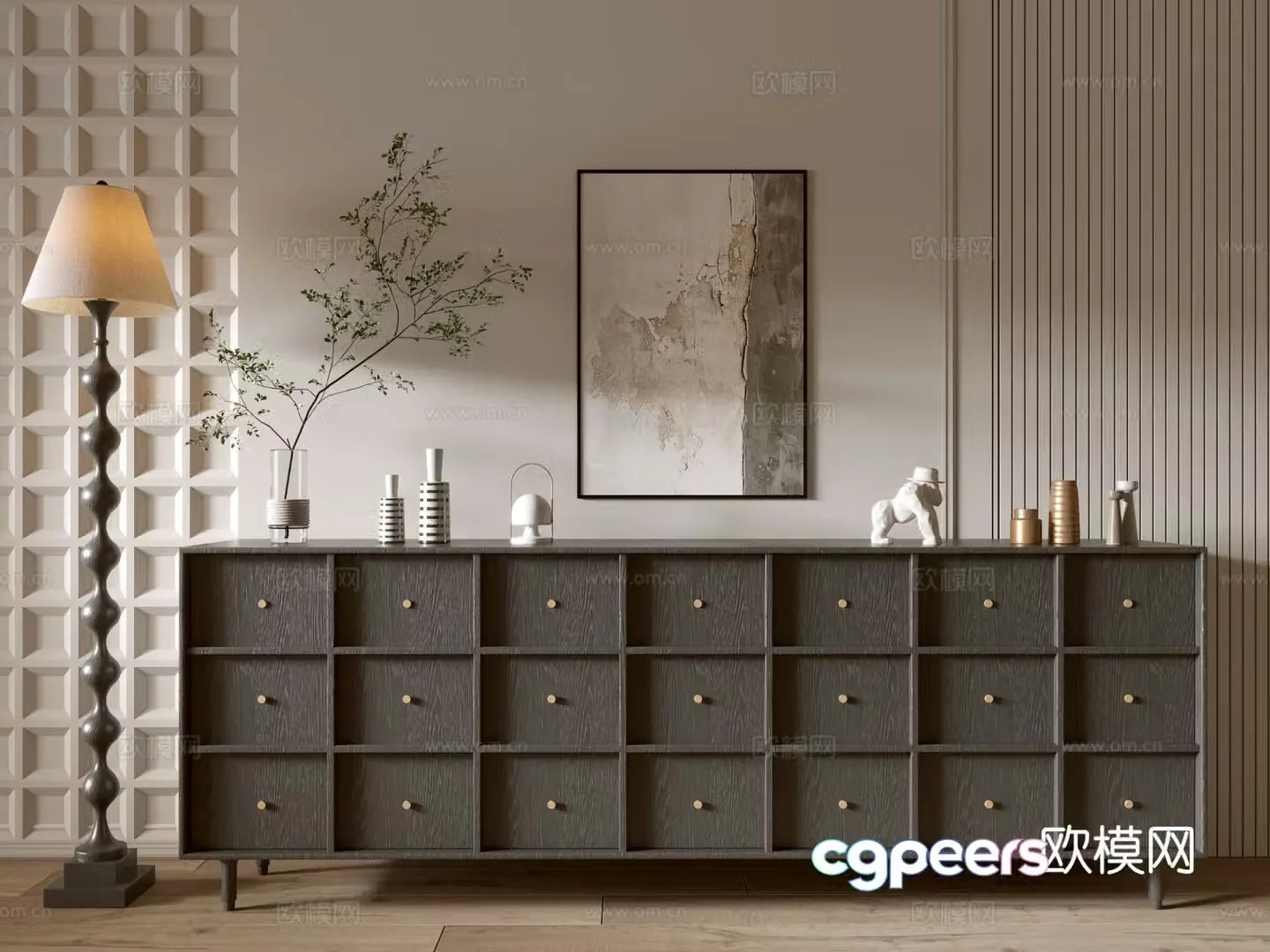 Modern entryway cabinet 3d model