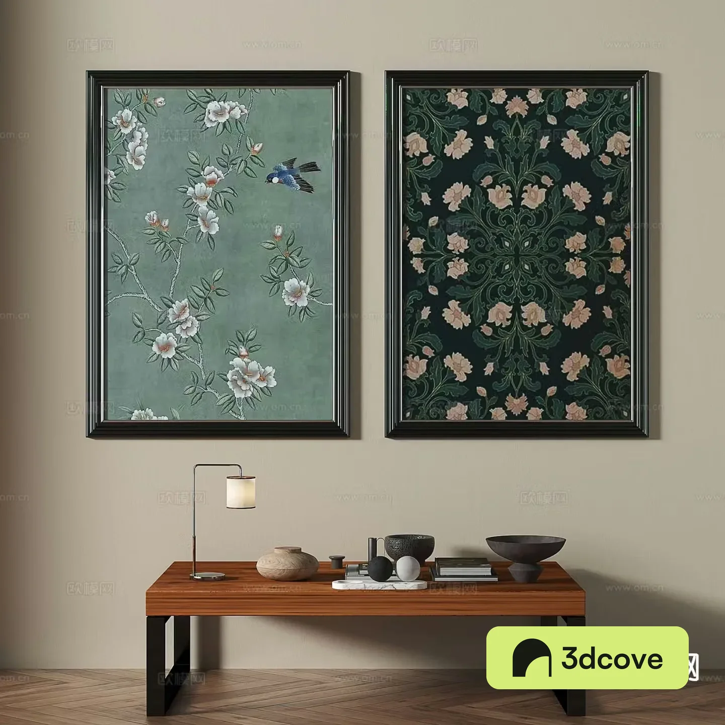 French retro painting flower hanging painting floral decorative painting