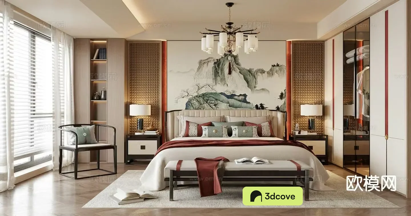 New Chinese style bedroom master bedroom