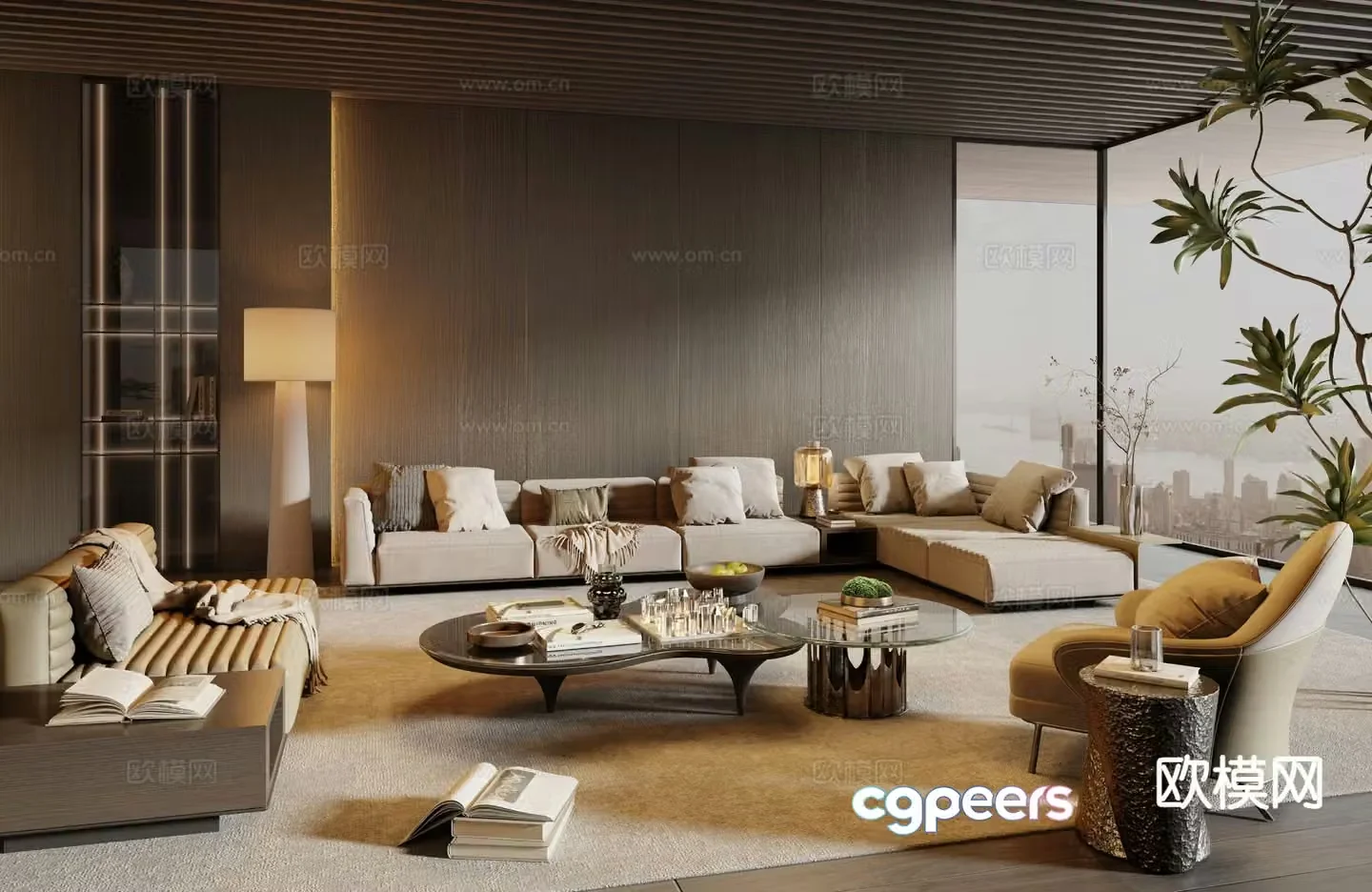 Italian sectional sofa 3d model