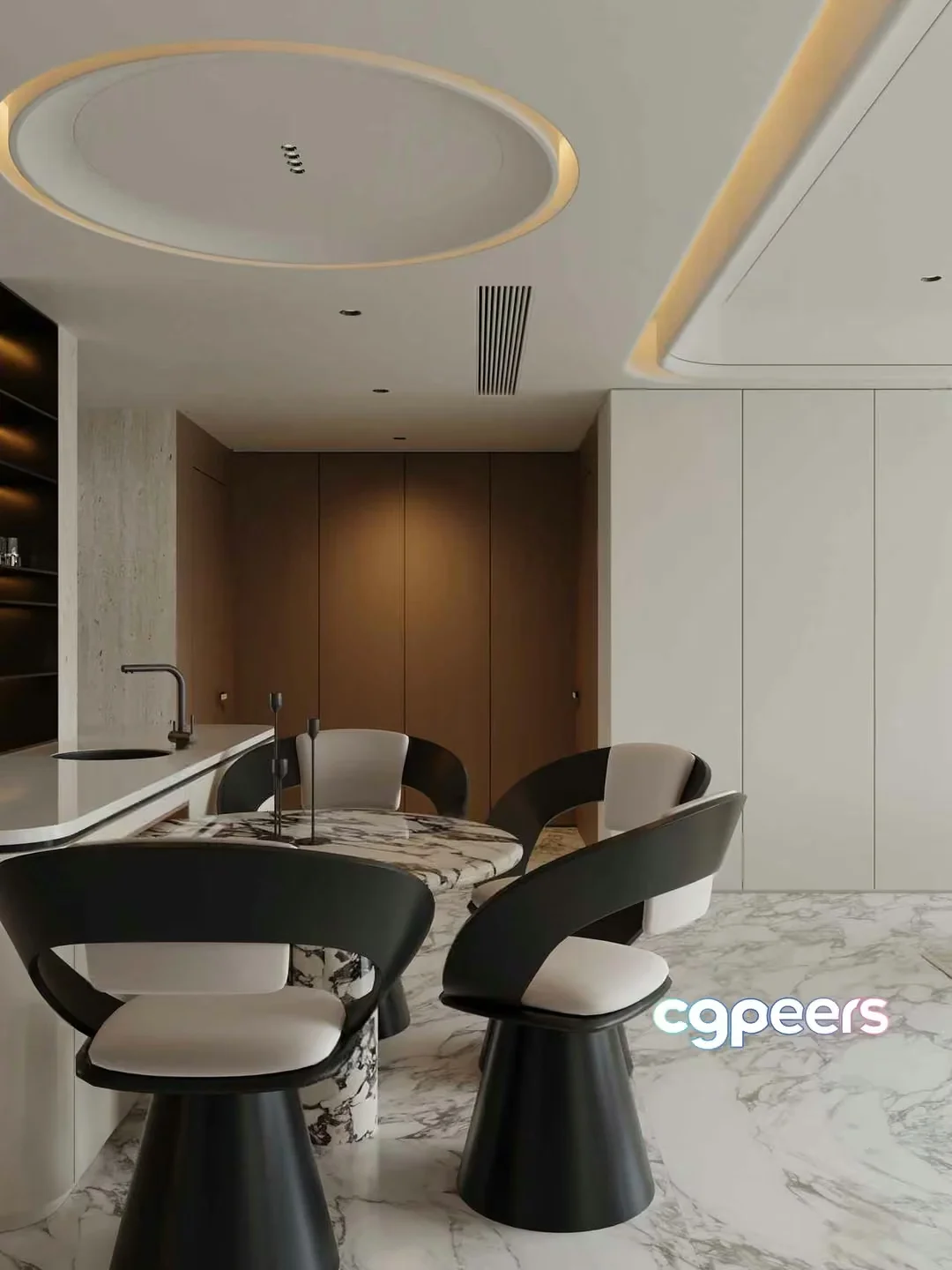 Modern Dining Room 3D Model – 2965 – VRAY Render