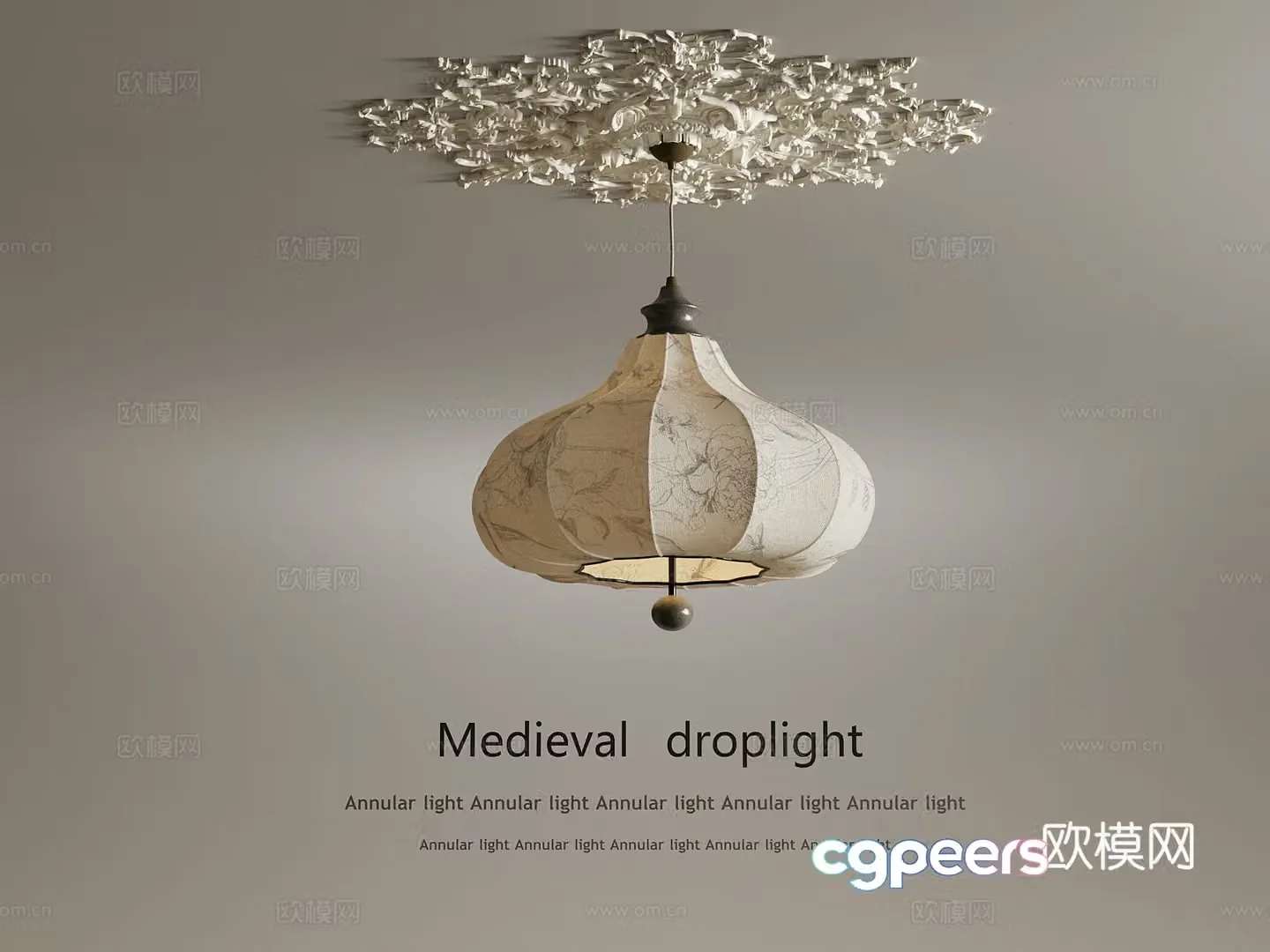 Middle-aged chandeliers decorative chandeliers 3D model