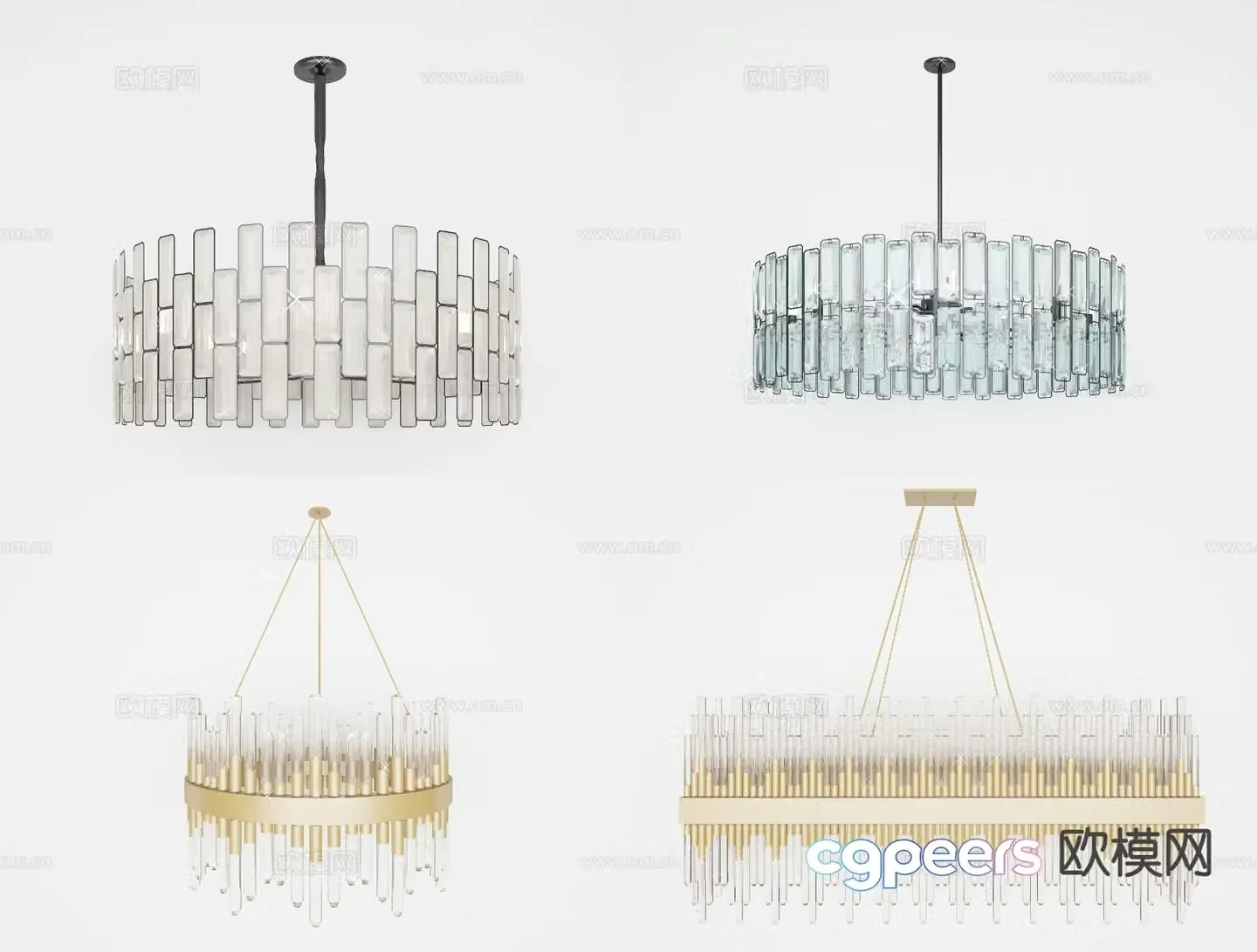 Nordic crystal chandelier 3d model