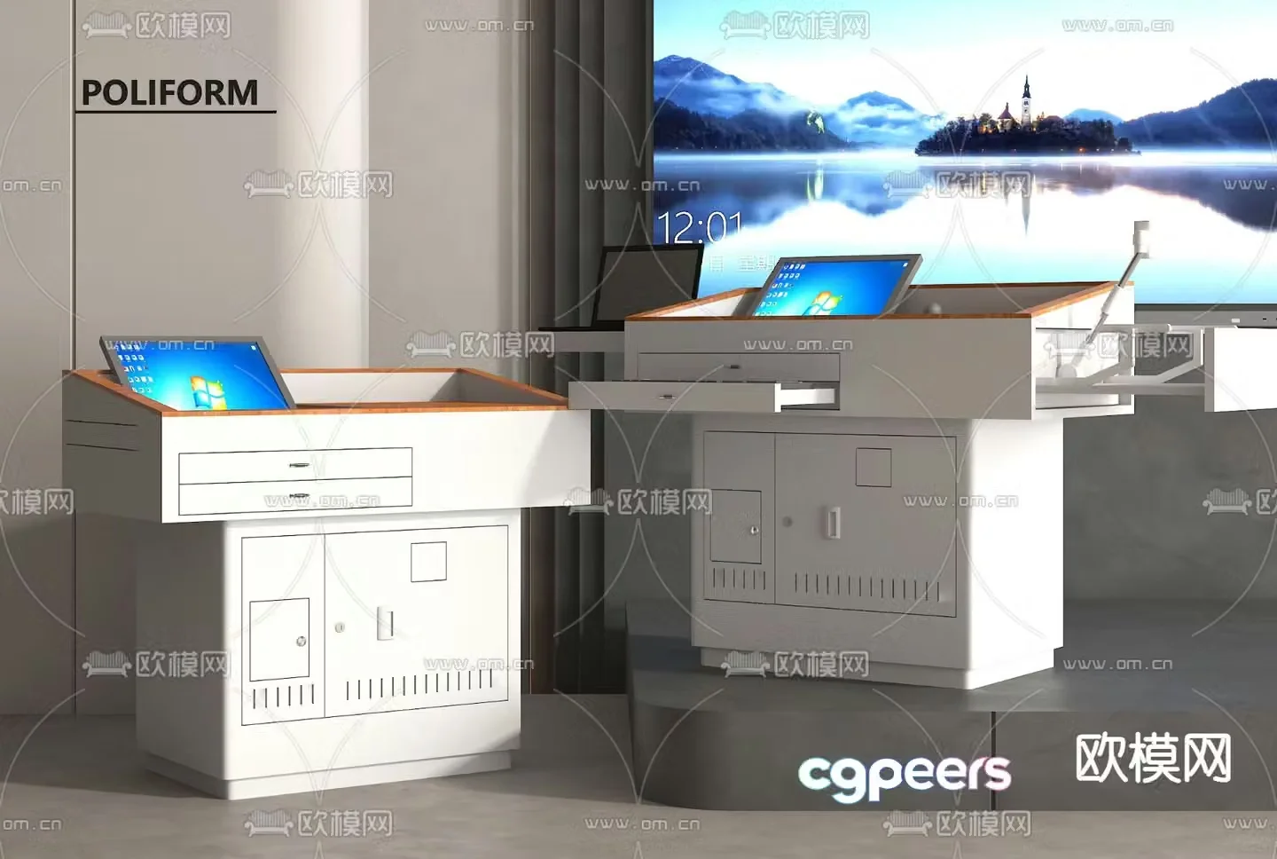 Modern podium podium podium presiding desk 3d model