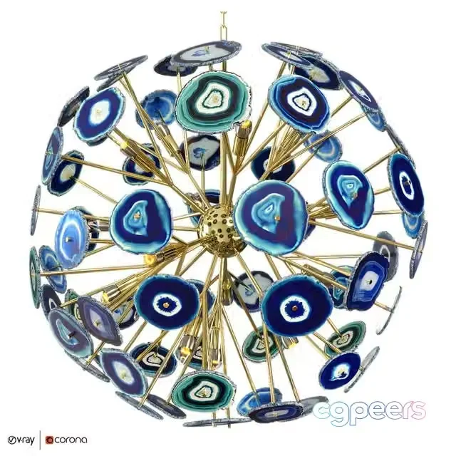 3ds Max Free – Chandelier BRANQUINHO CHANDELIER AGATE blue