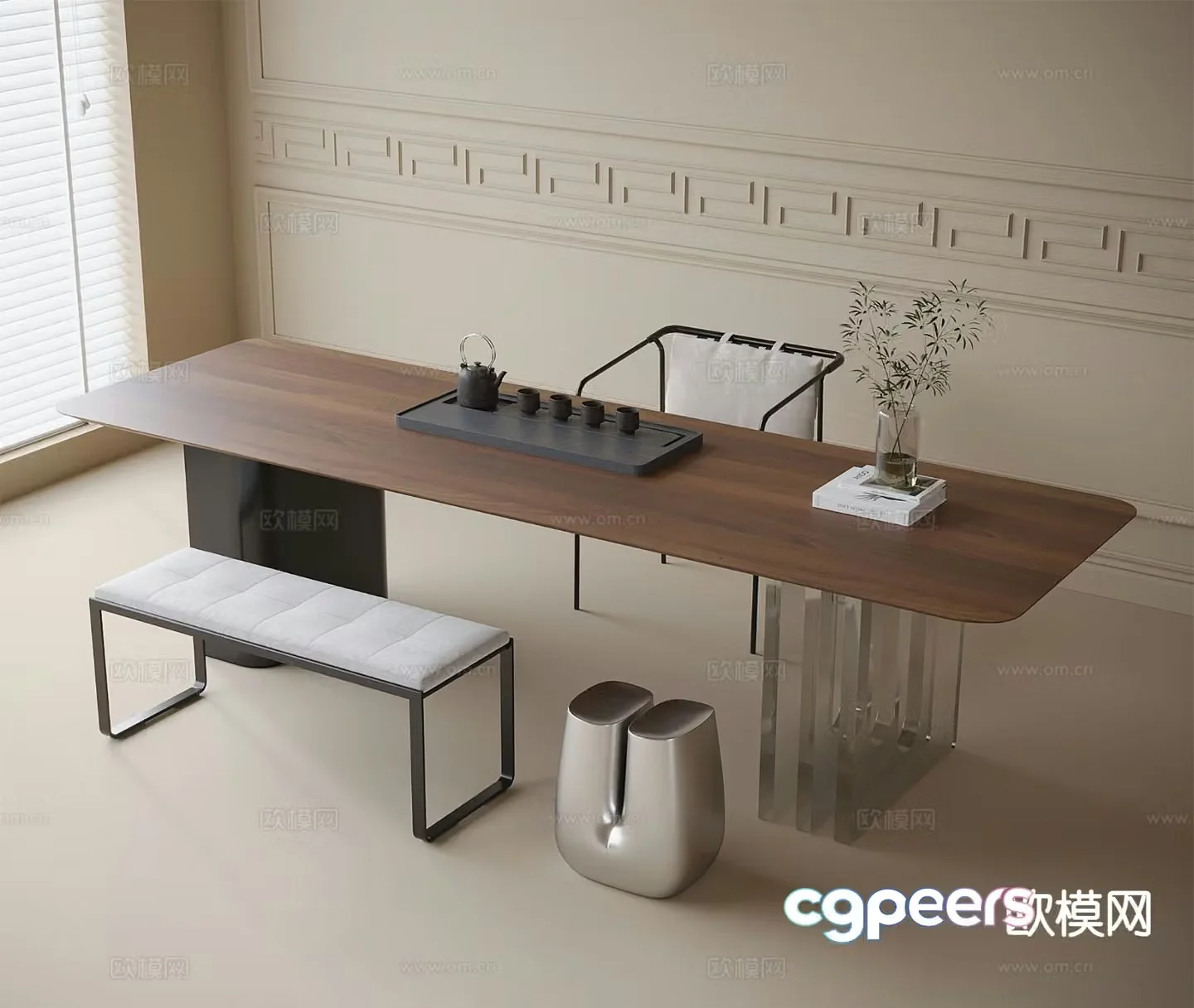 Wabi-sabi tea table tea table 3d model