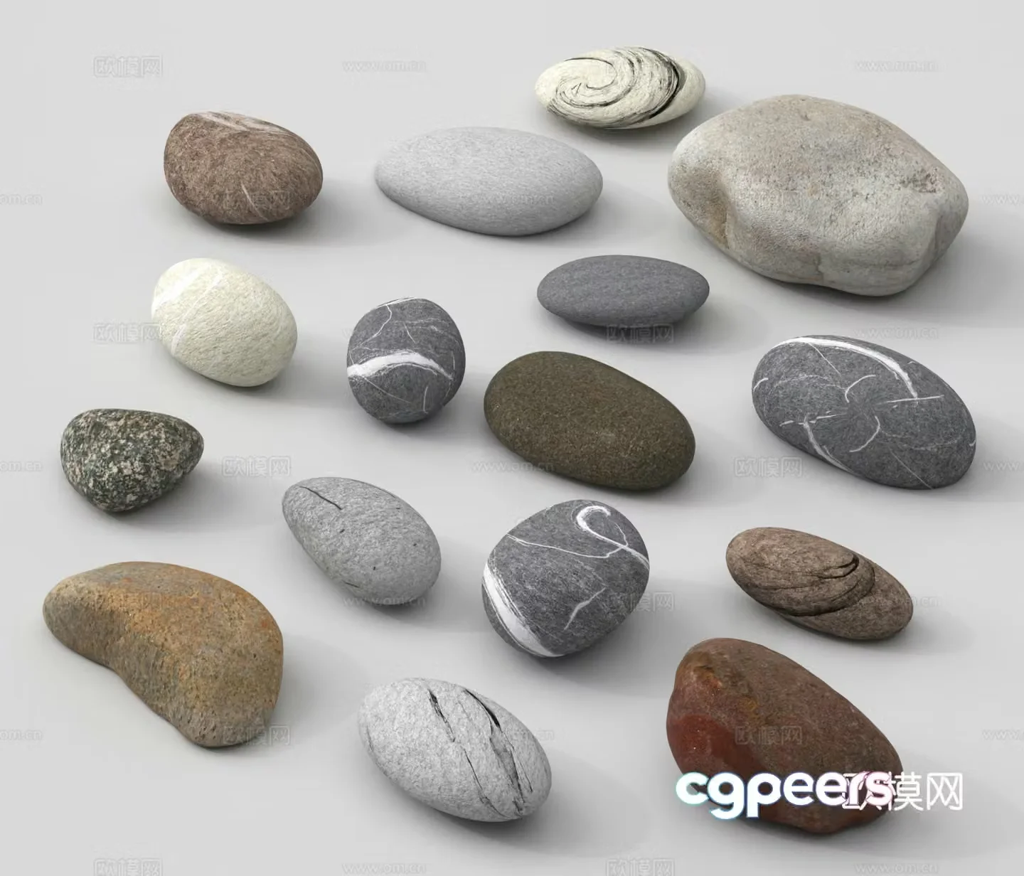 Pebbles Landscape Stone Small Pebbles 3D Model
