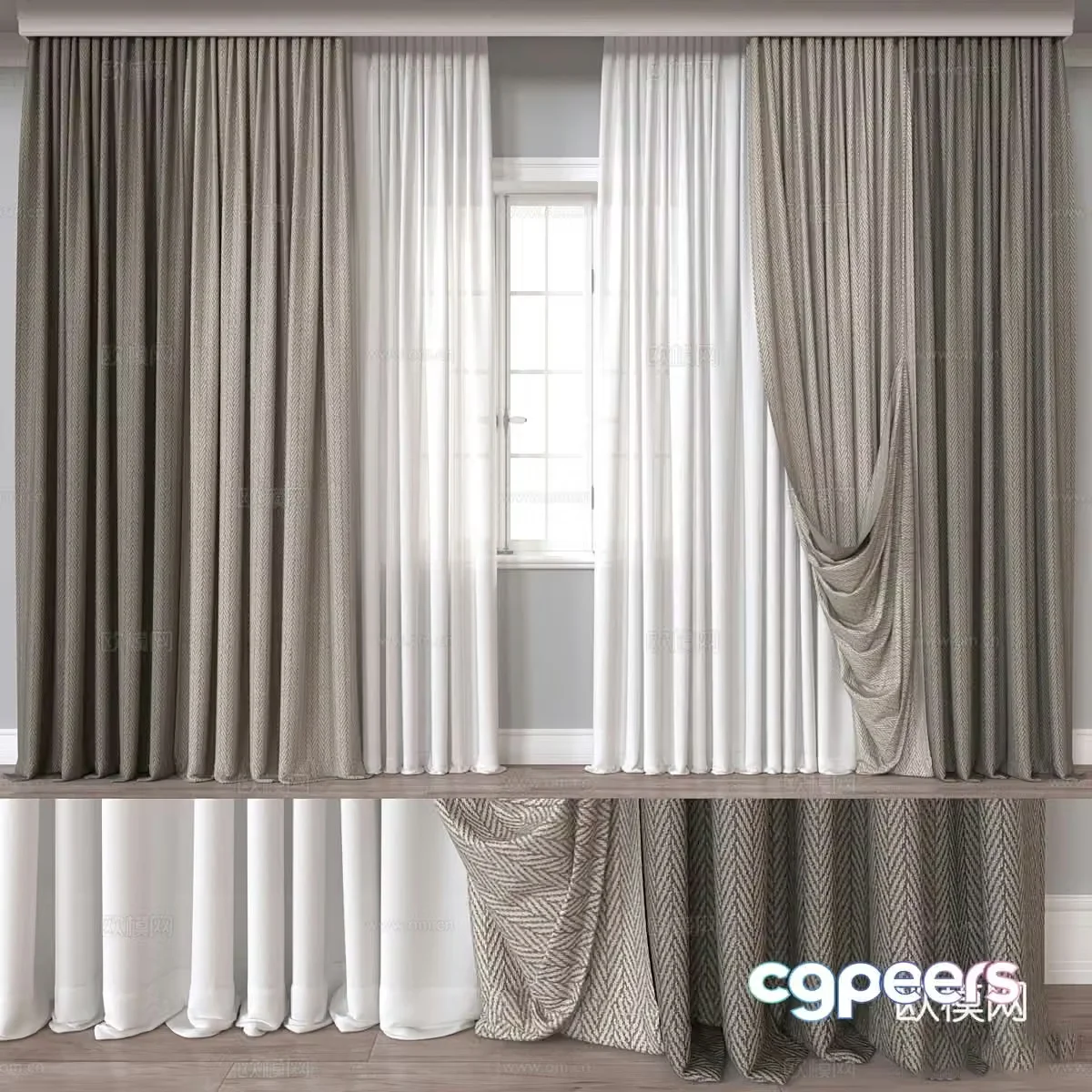 Modern Italian fabric curtain 3d model
